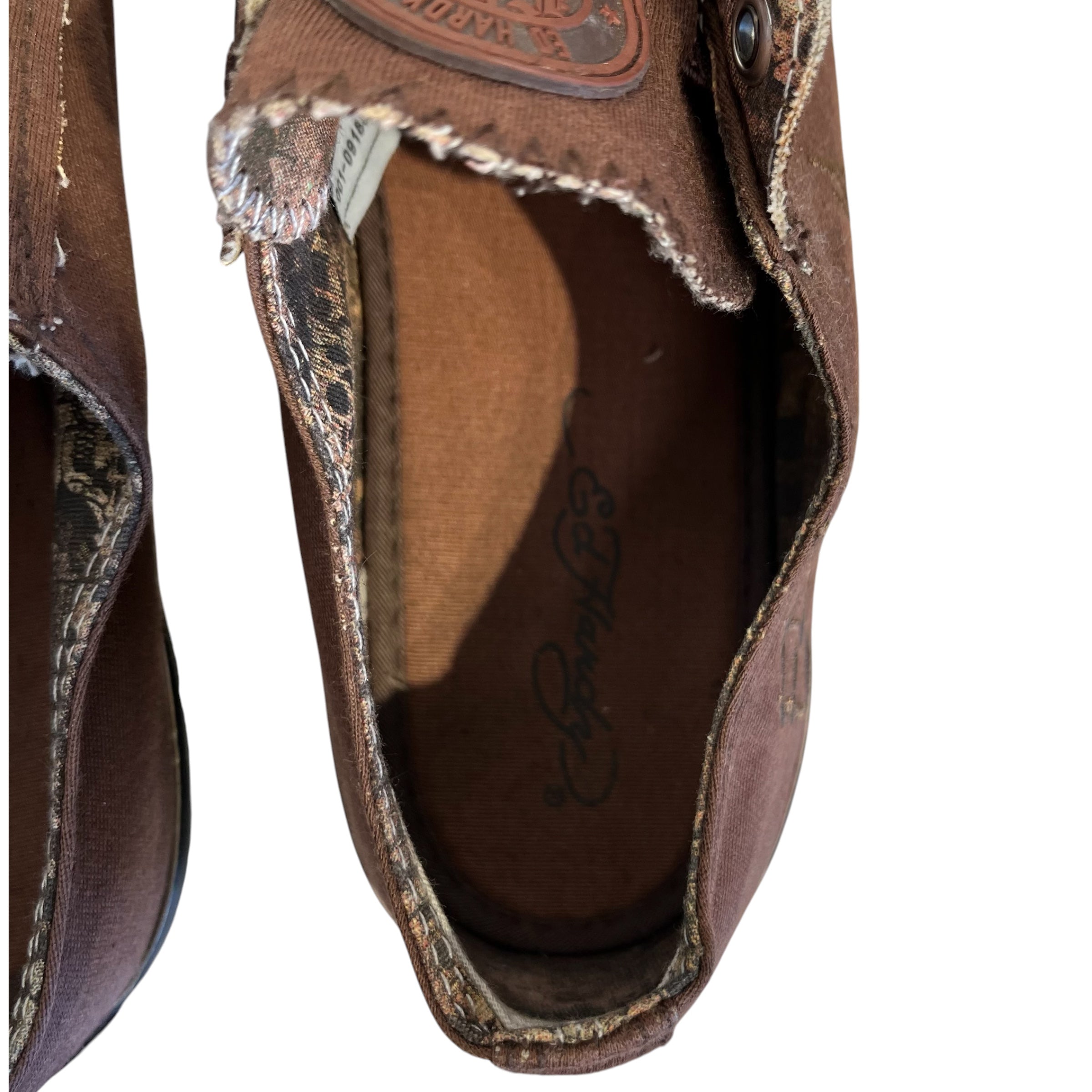 Ed Hardy/Low-Sneakers/US 8/BRW/stitching view 3