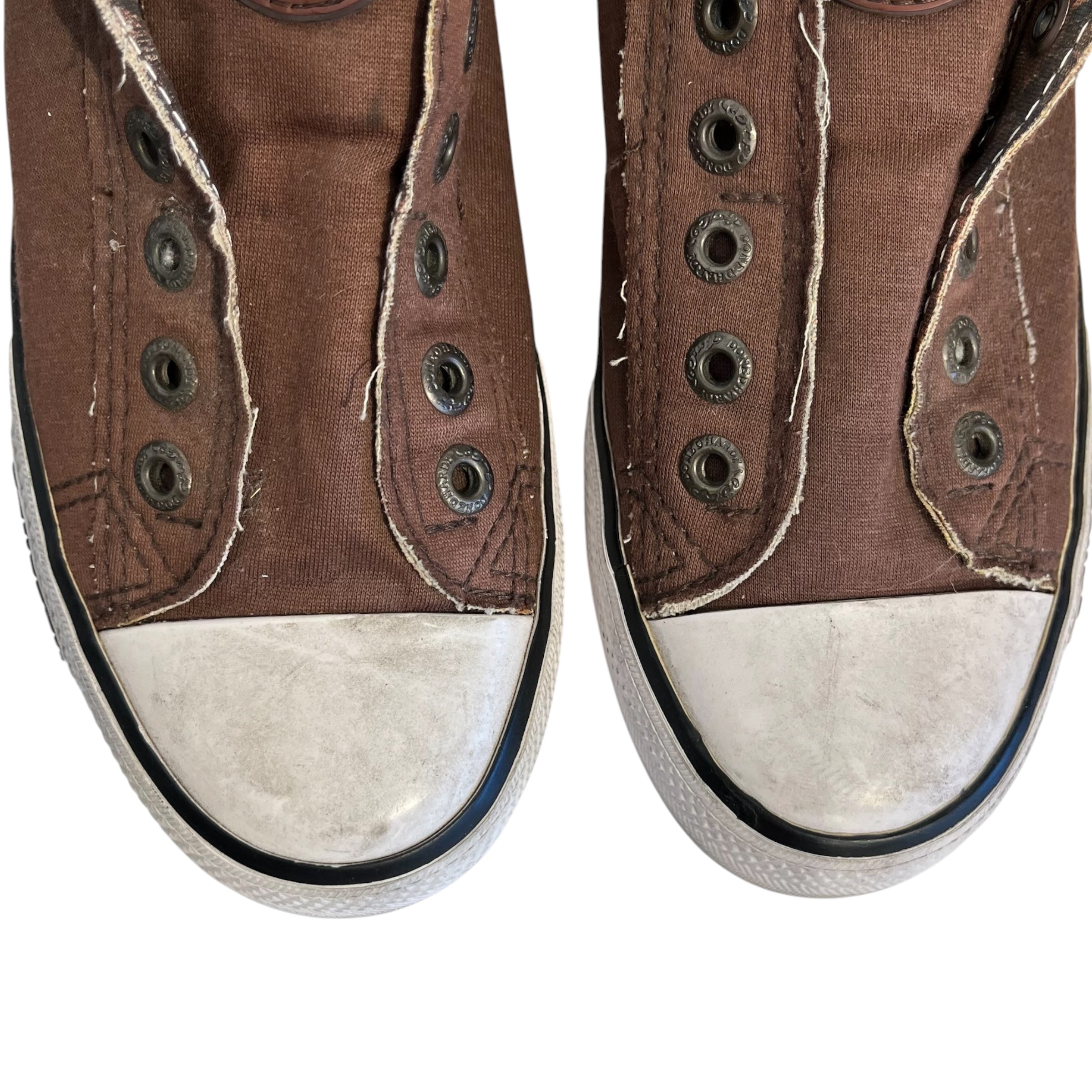 Ed Hardy/Low-Sneakers/US 8/BRW/stitching view 4