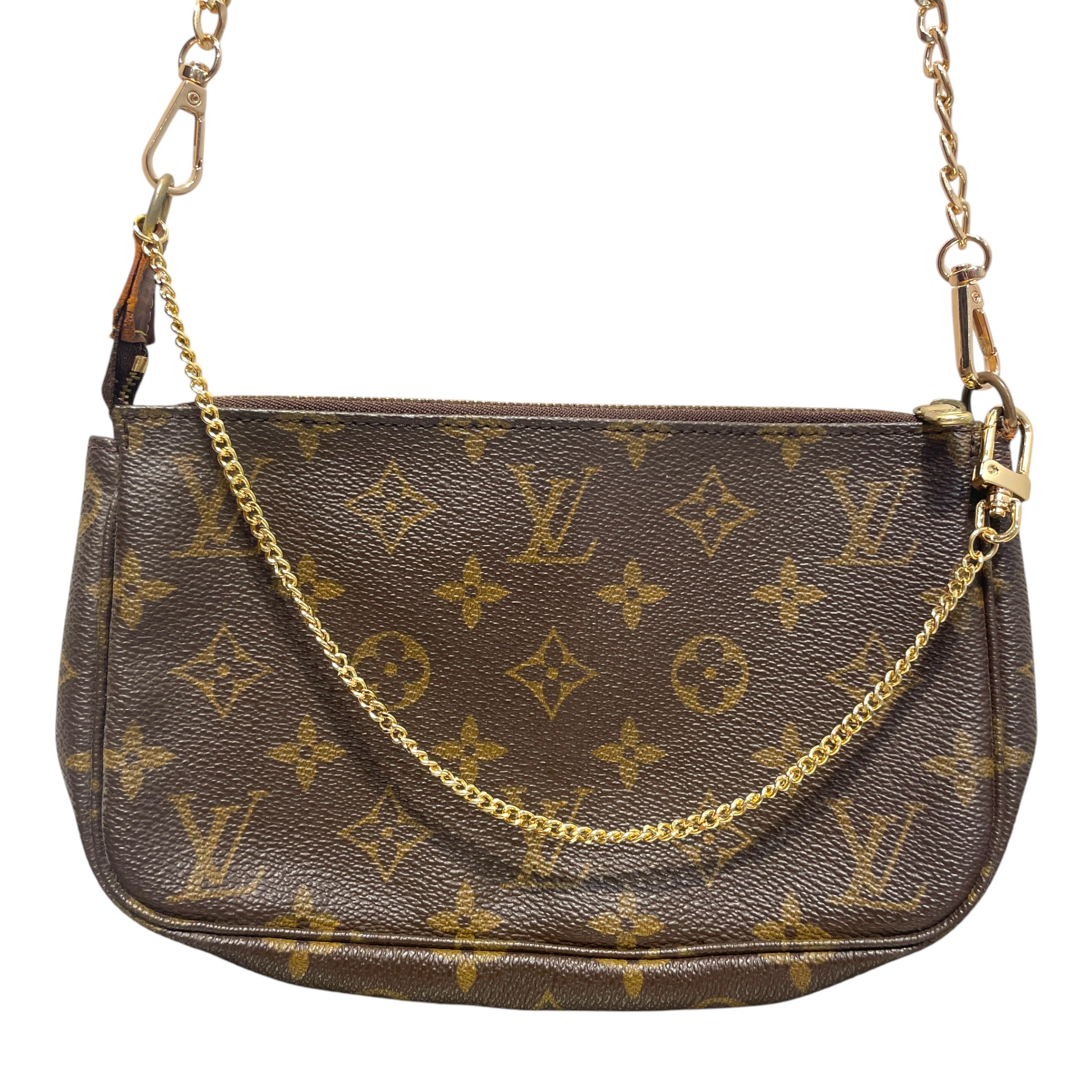 LOUIS VUITTON/Hand Bag/Monogram/Leather/BRW/Pochette view 2