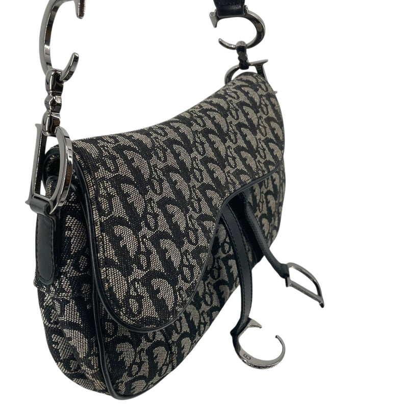 Christian Dior/Hand Bag/Monogram/Cotton/NVY/