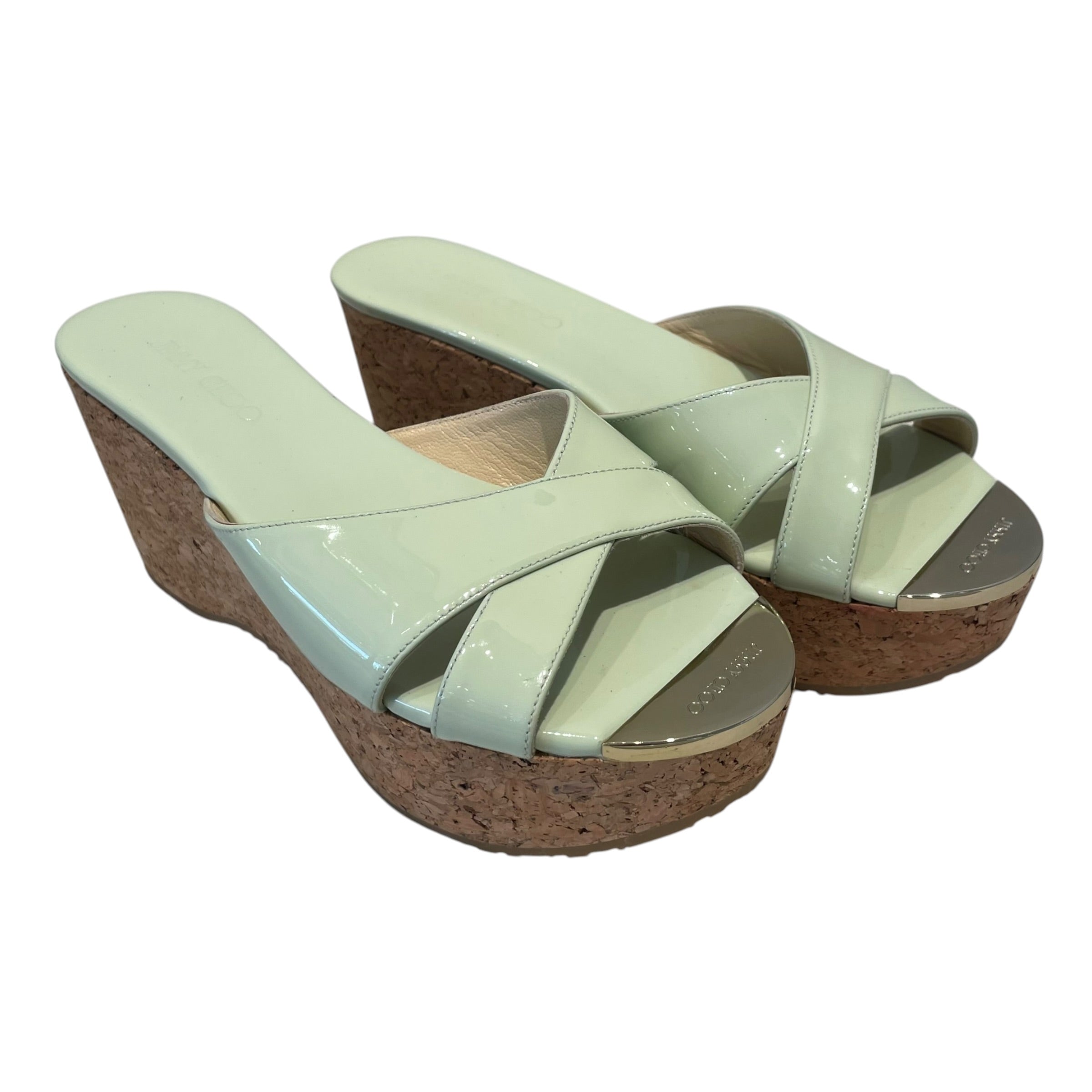 JIMMY CHOO/Heels/EU 37/GRN/Prima Wedge view 1