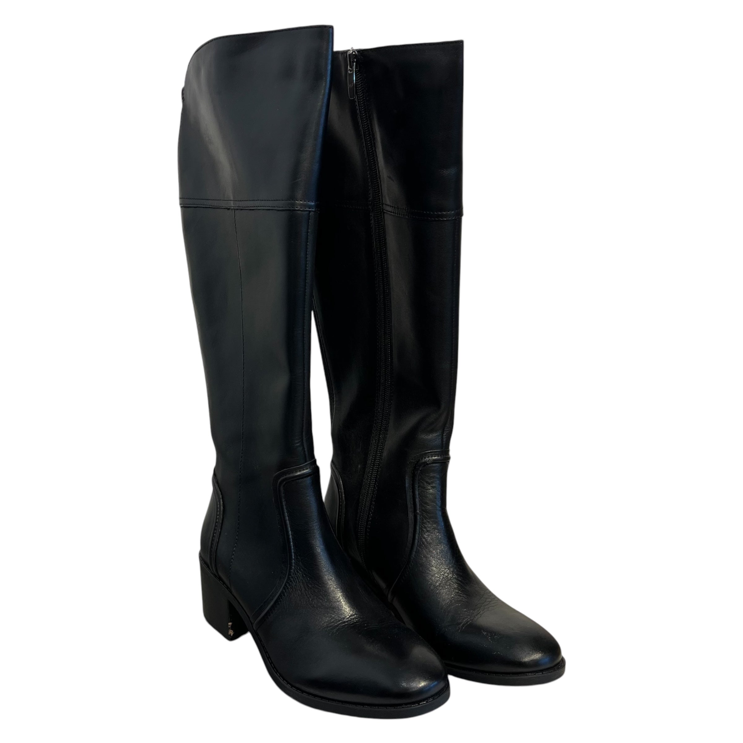 MARC FISHER/Long Boots/US 7.5/Leather/BLK/ view 1