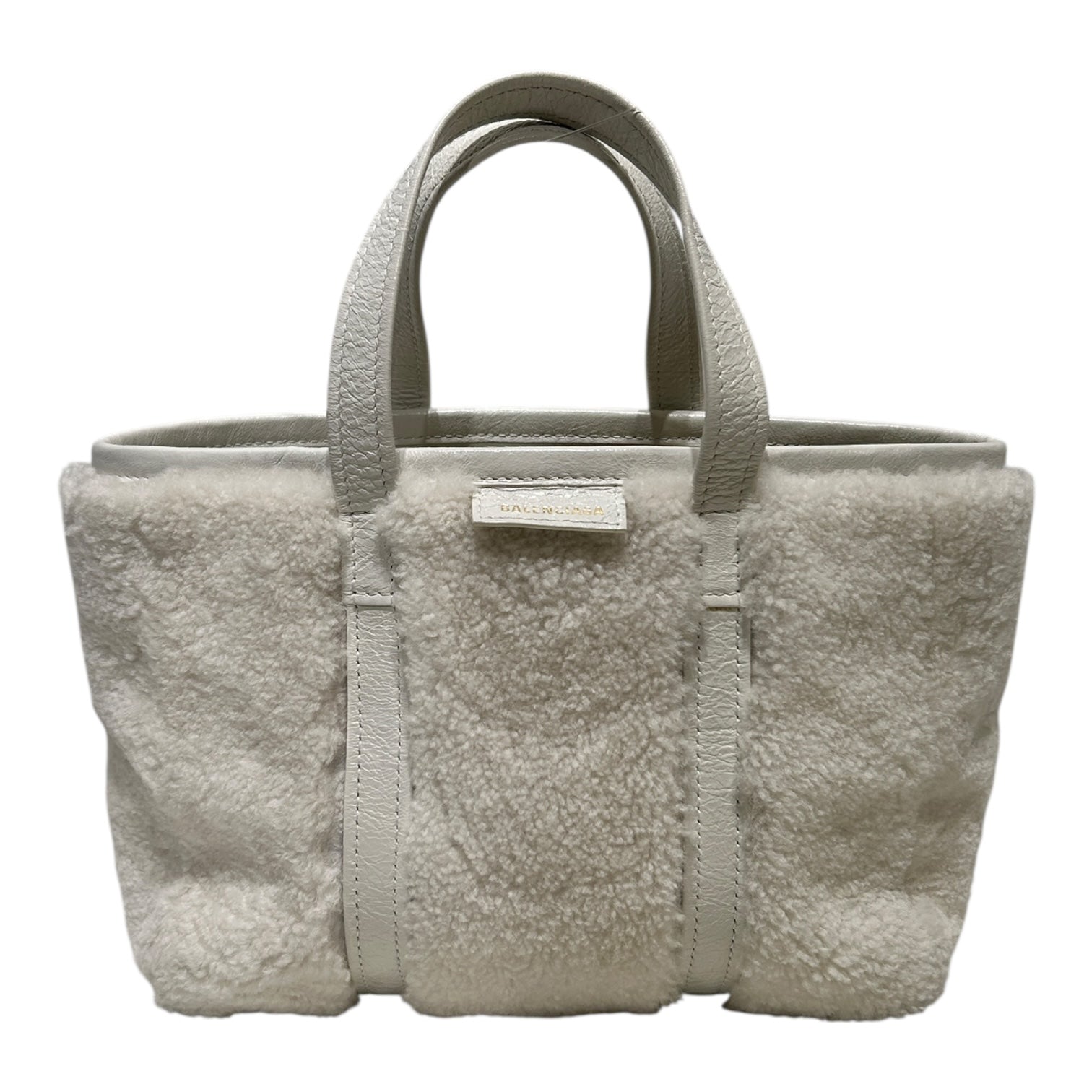 BALENCIAGA/Cross Body Bag/S/Cotton/WHT/QHXB474/LEATHER EDGES view 1
