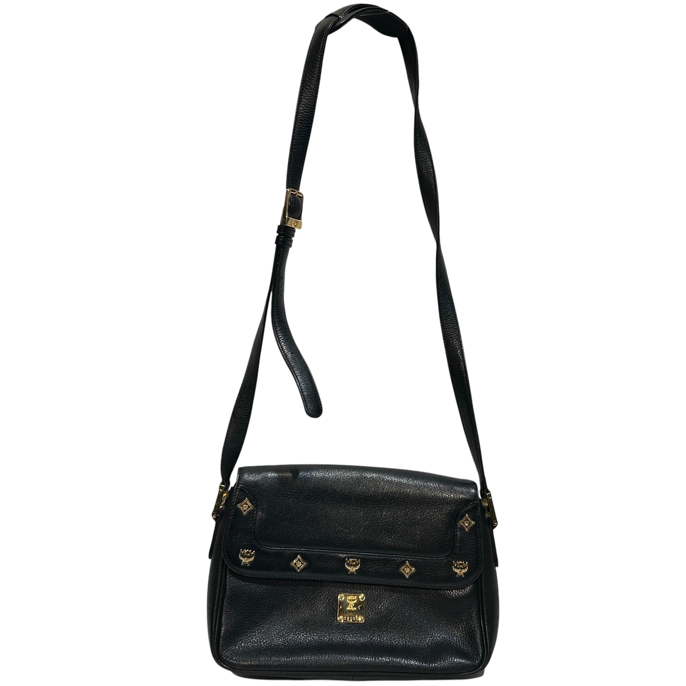 MCM/Bag/Leather/BLK/Studded Snap Shoulder Bag view 1