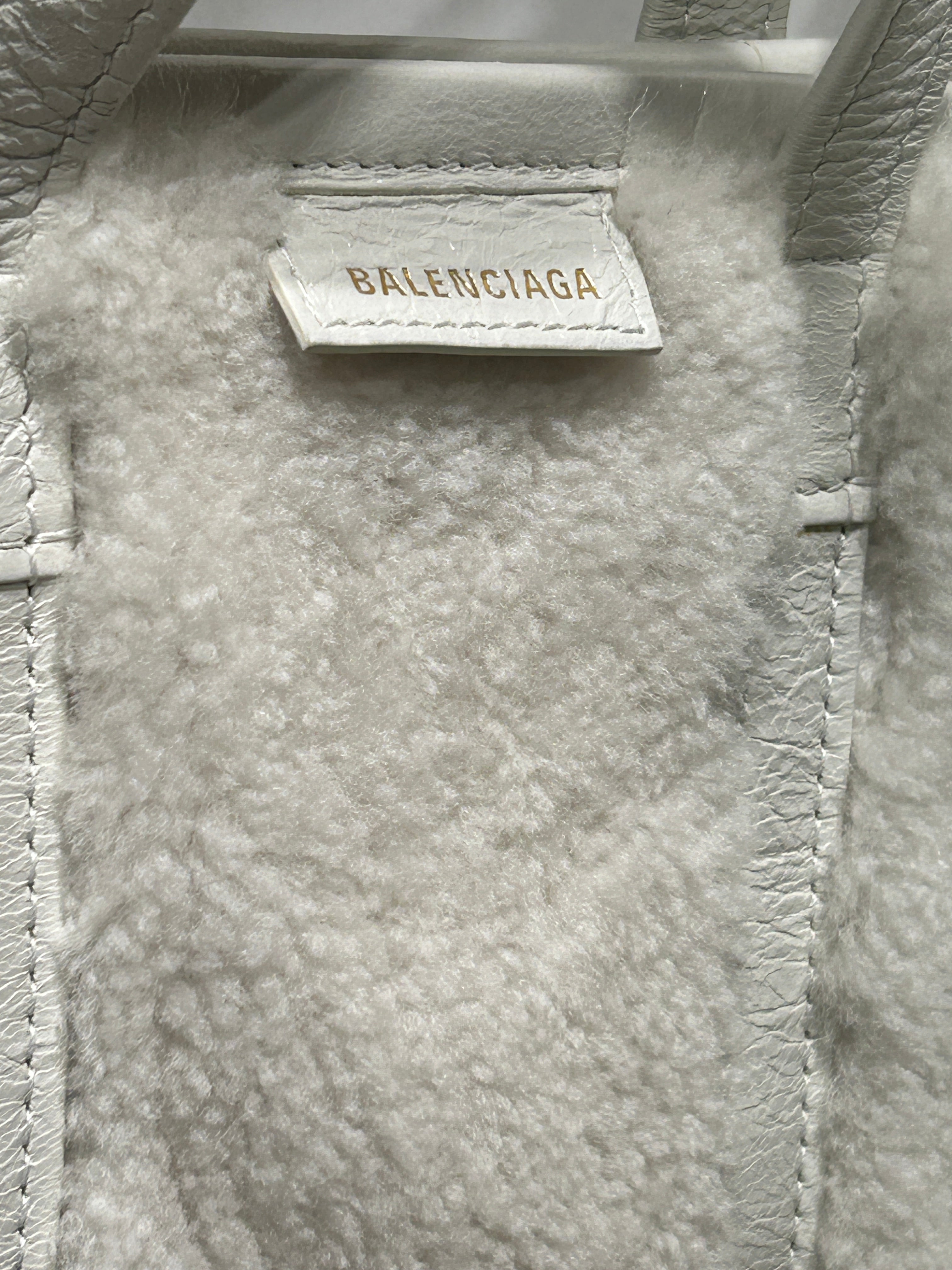 BALENCIAGA/Cross Body Bag/S/Cotton/WHT/QHXB474/LEATHER EDGES view 6