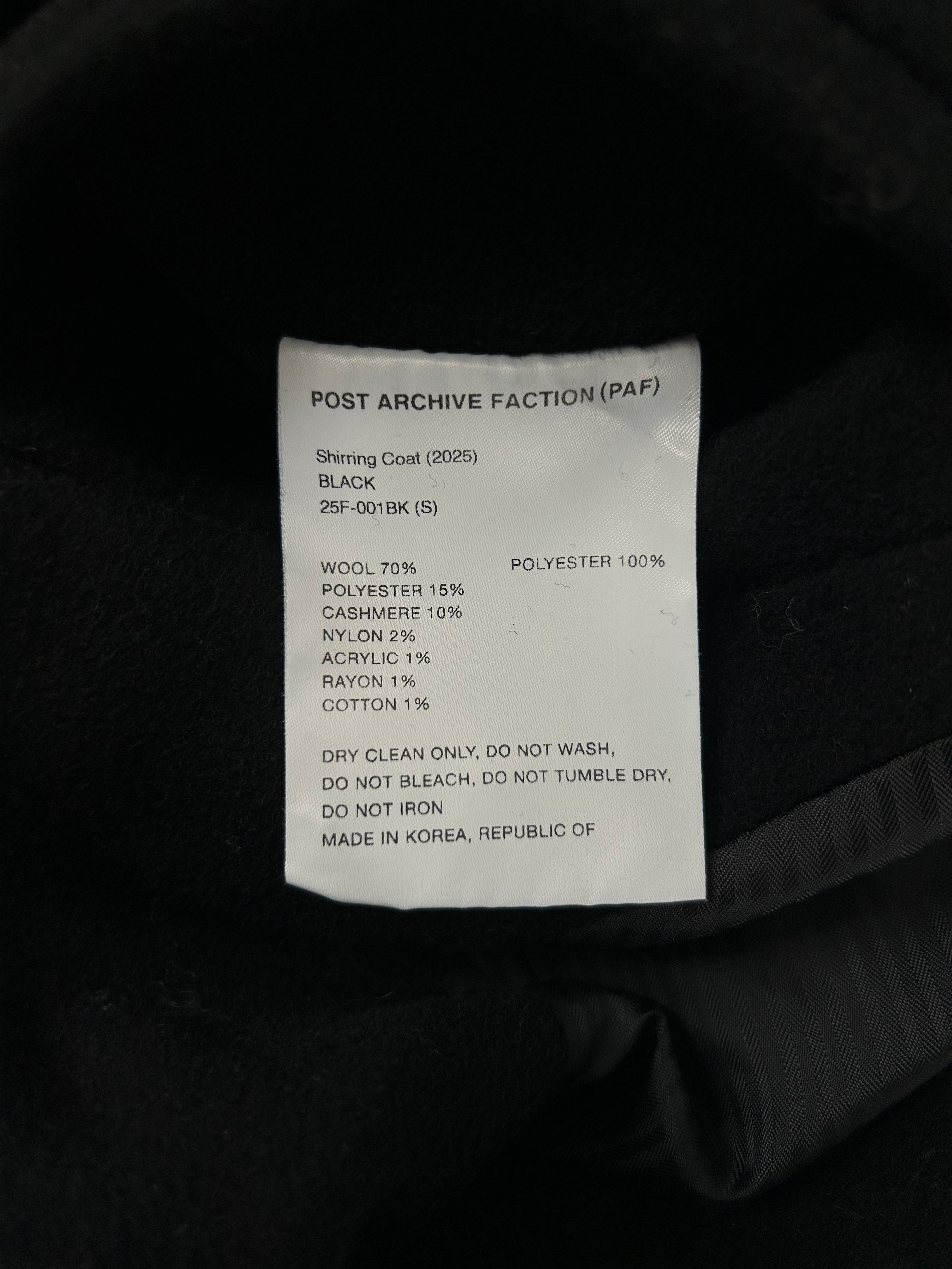 POST ARCHIVE FACTION/Trench Coat/S/Wool/BLK/Shirring view 4