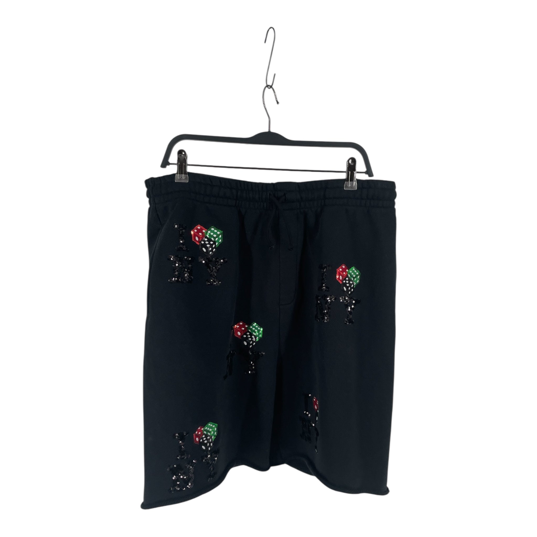 DENIM TEARS/Shorts/XL/Cotton/BLK/I DICE NY SWEATSHORT view 1