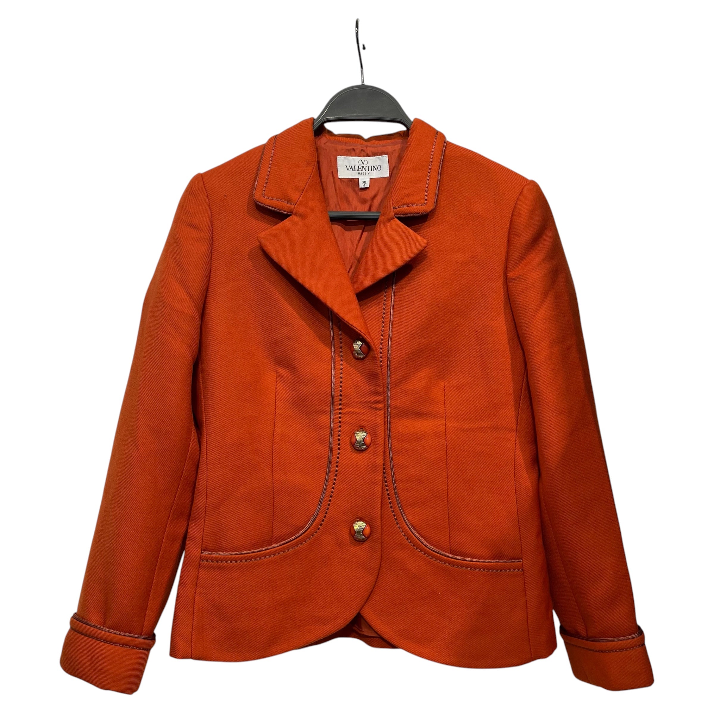 VALENTINO/Coat/38/Rayon/ORN/miss v orange blazer view 1