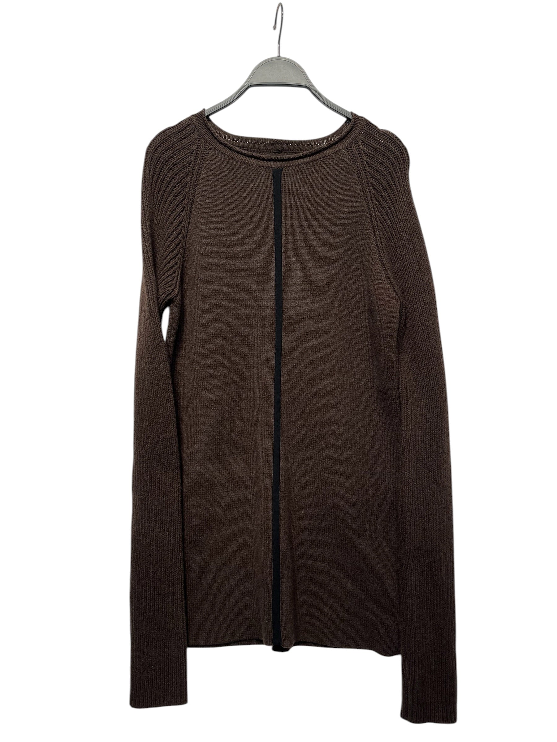 Rick Owens/Sweater/M/Cashmere/BRW/LUXOR MIDDLE STRIPE SWEATER view 1