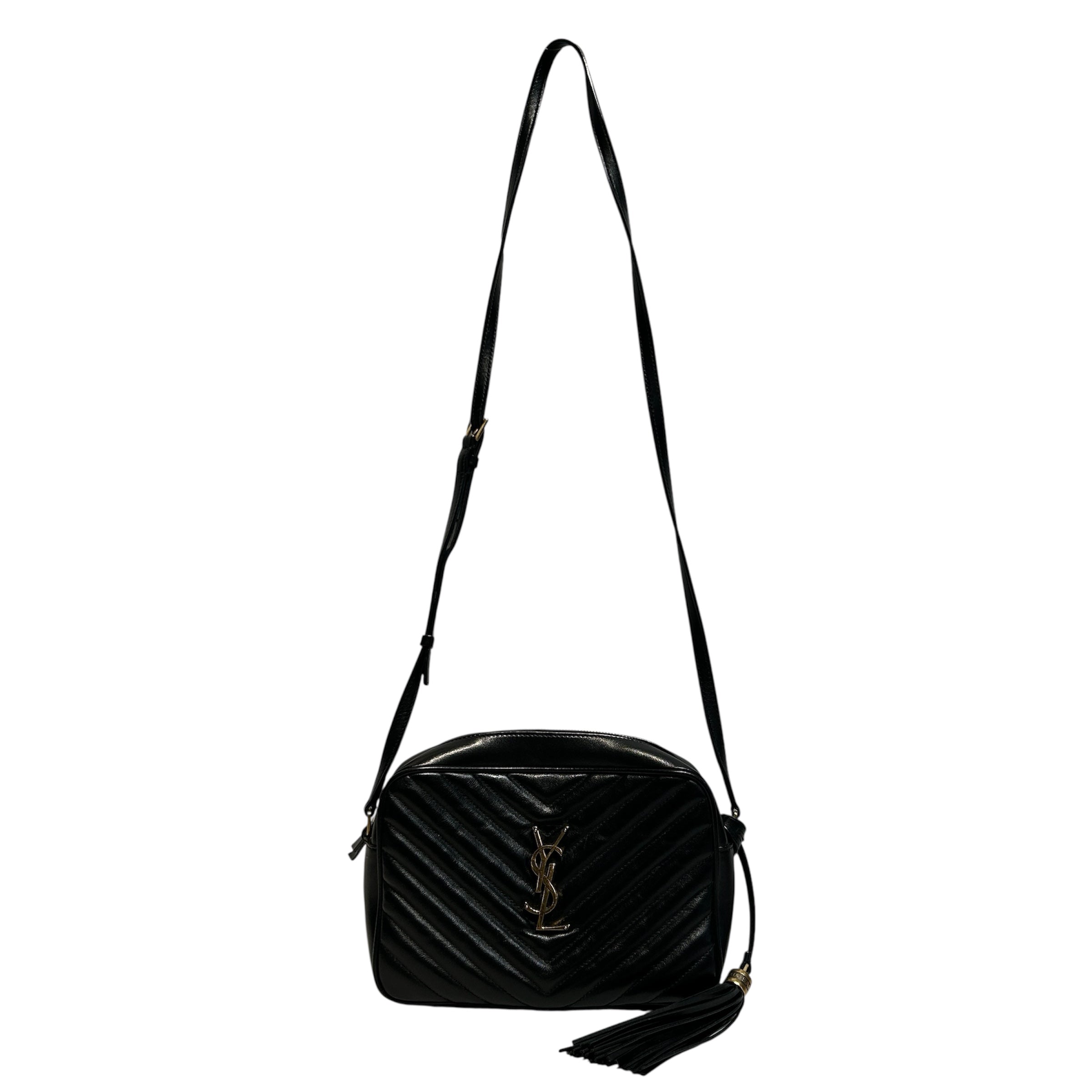 SAINT LAURENT/Cross Body Bag/Leather/BLK/lou camera quilted view 1