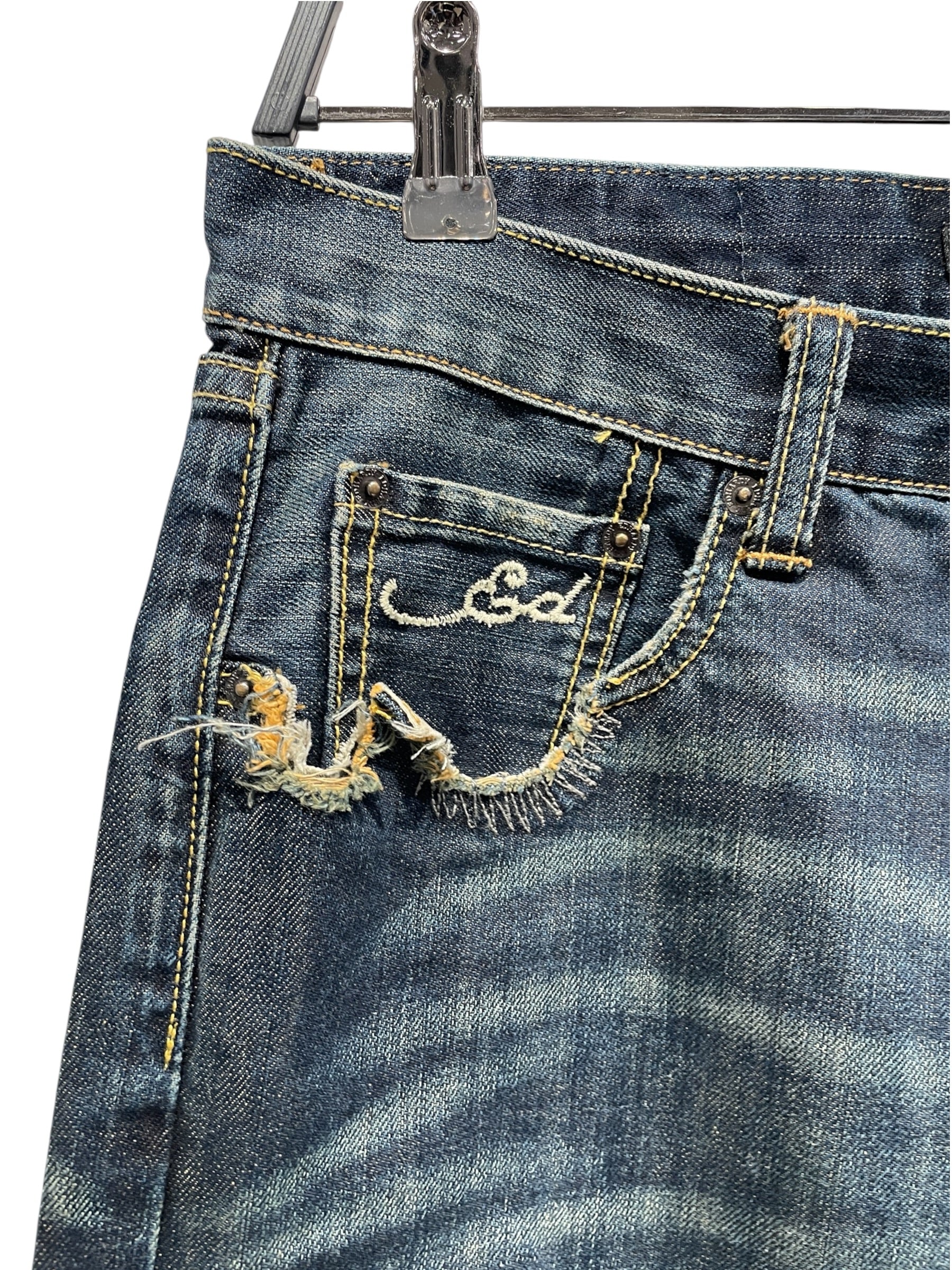 Ed Hardy/Straight Pants/32/Cotton/NVY/Embroidered Dragon Jeans view 4