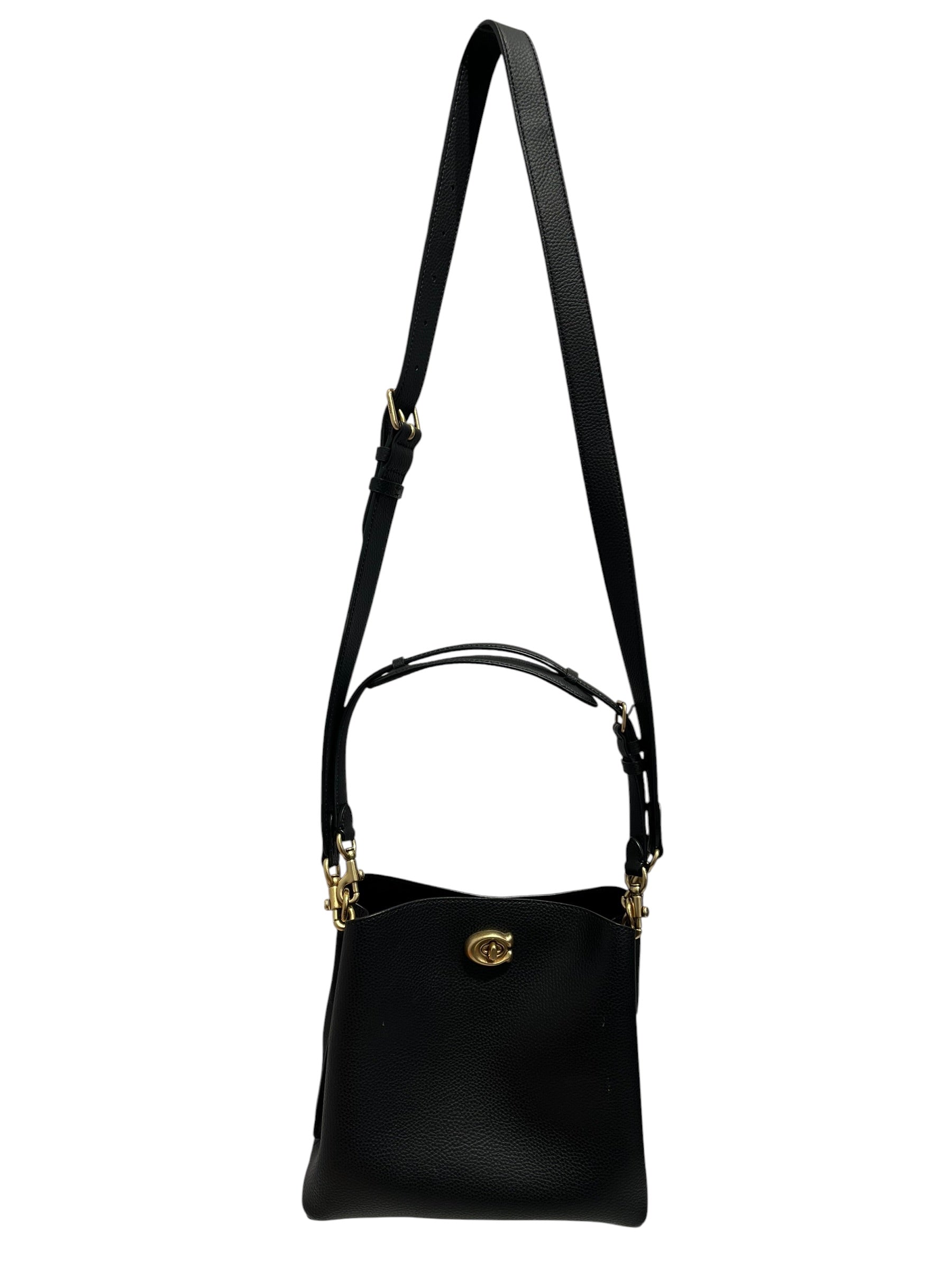 COACH/Cross Body Bag/Leather/BLK/Pebble Leather Bucket Bag view 1