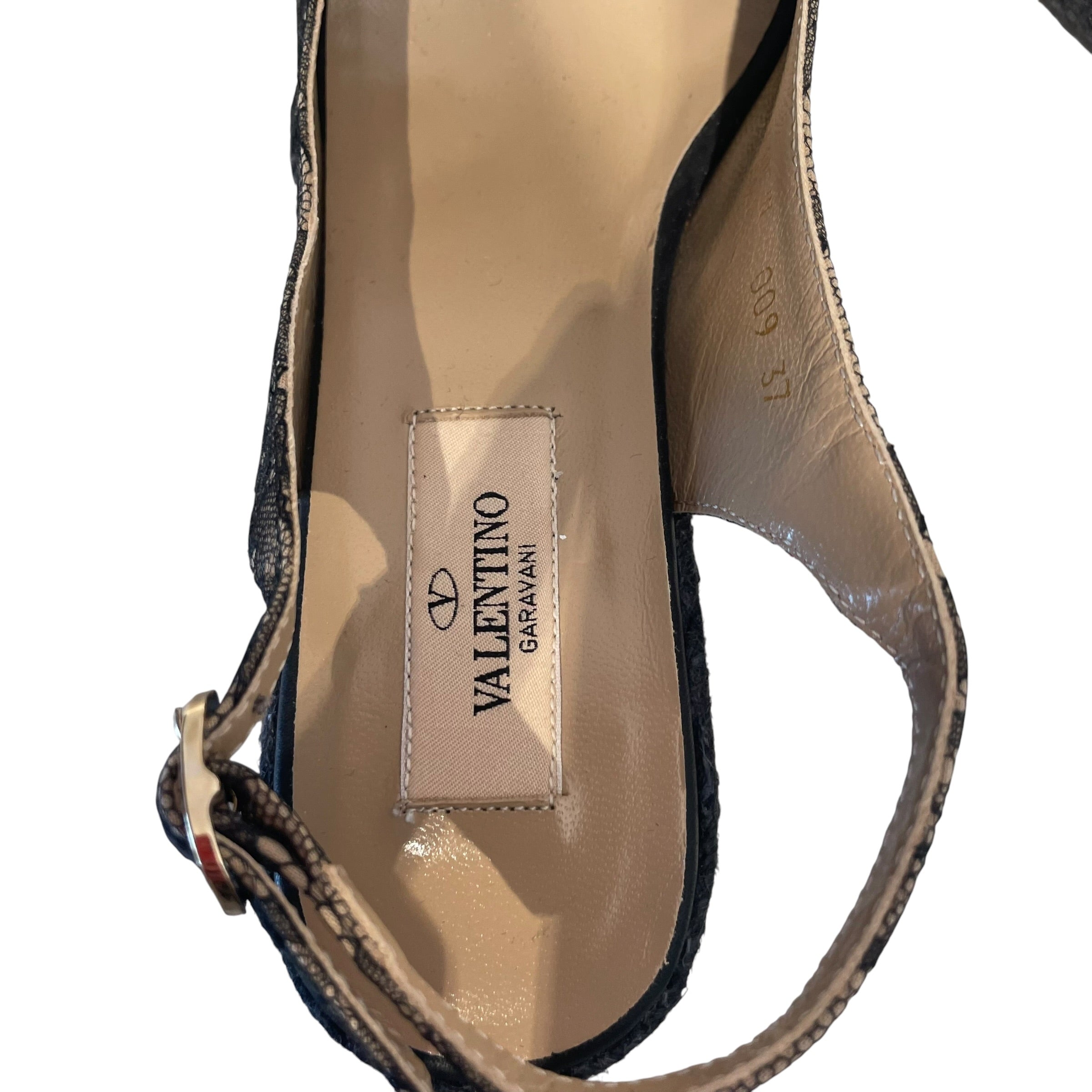 VALENTINO/Heels/EU 37/BLK/Lace Bow Espadrille Wedge view 3
