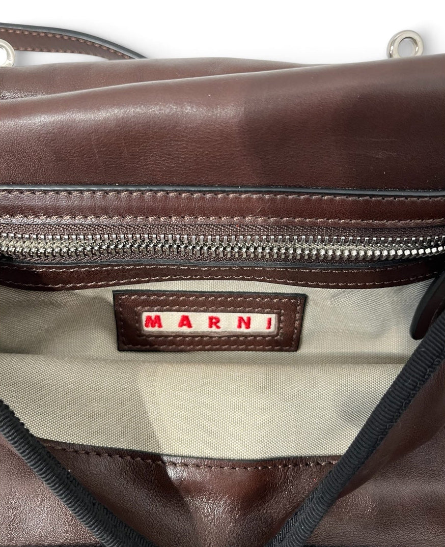 MARNI/Bag/Leather/BRW/LEATHER CROSSBODY view 3
