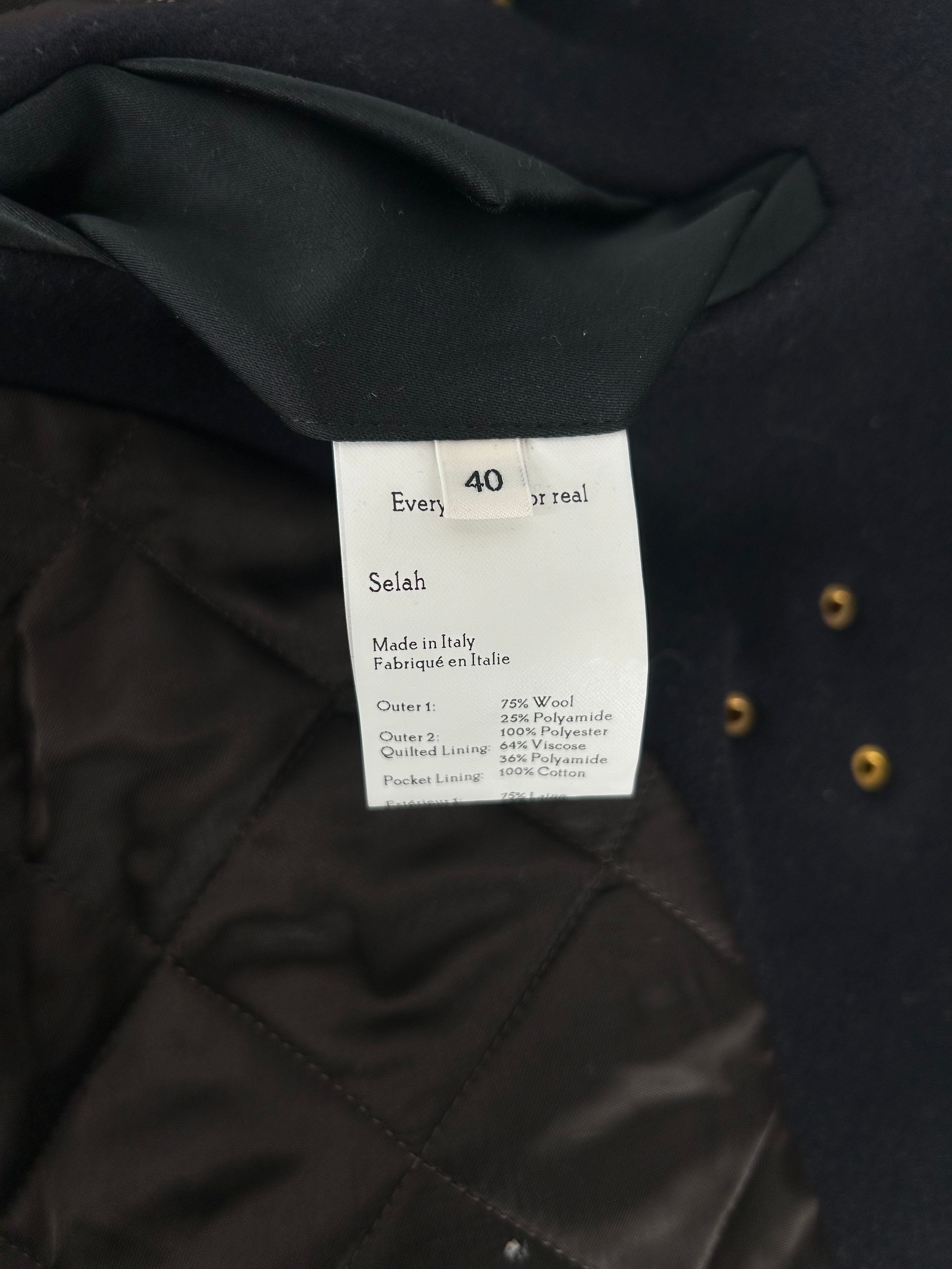 WALES BONNER/Coat/40/Wool/NVY/Keiko mixed media view 4