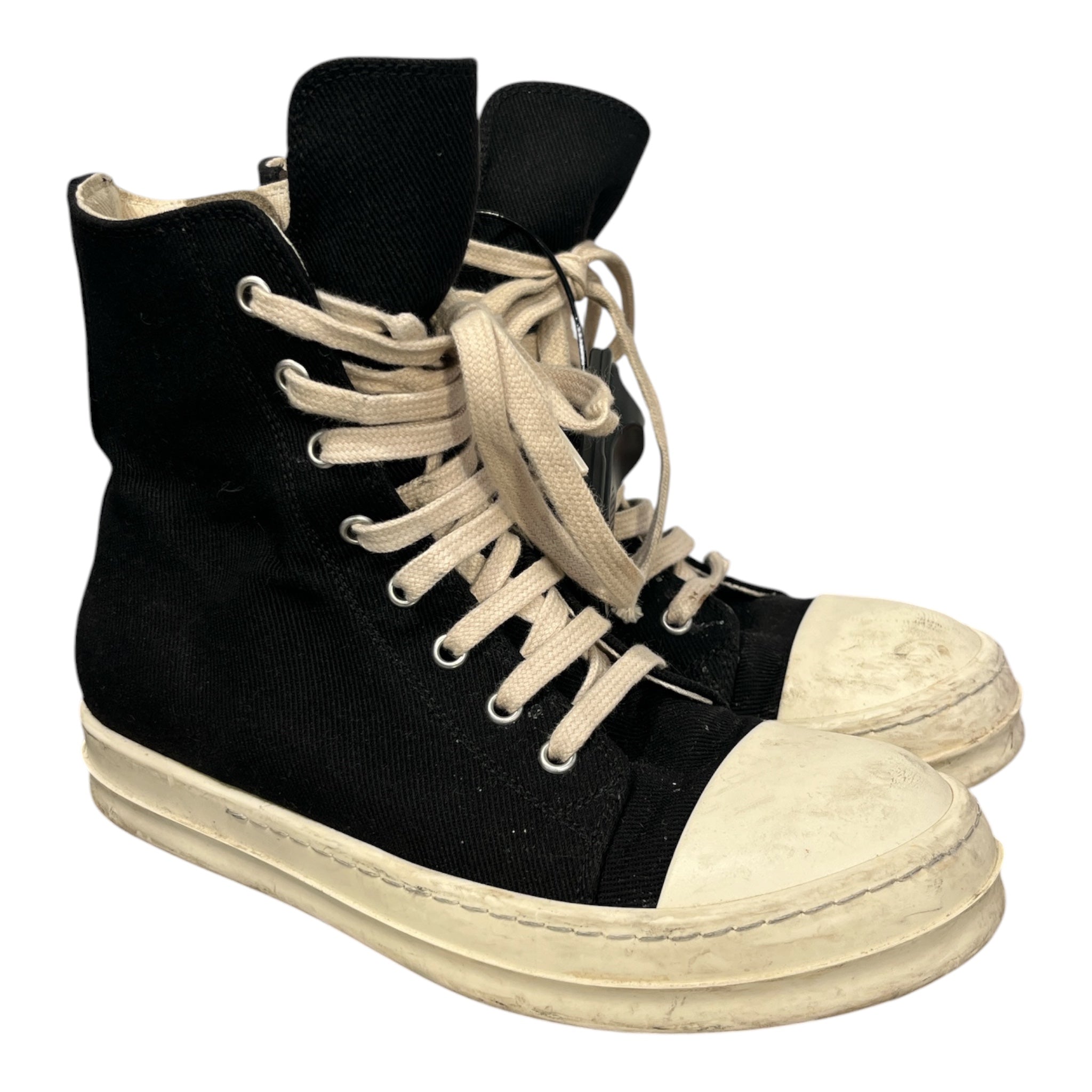 RICK OWENS DRKSHDW/Hi-Sneakers/EU 37.5/BLK/BLACK AND WHITE HI SHOES view 1