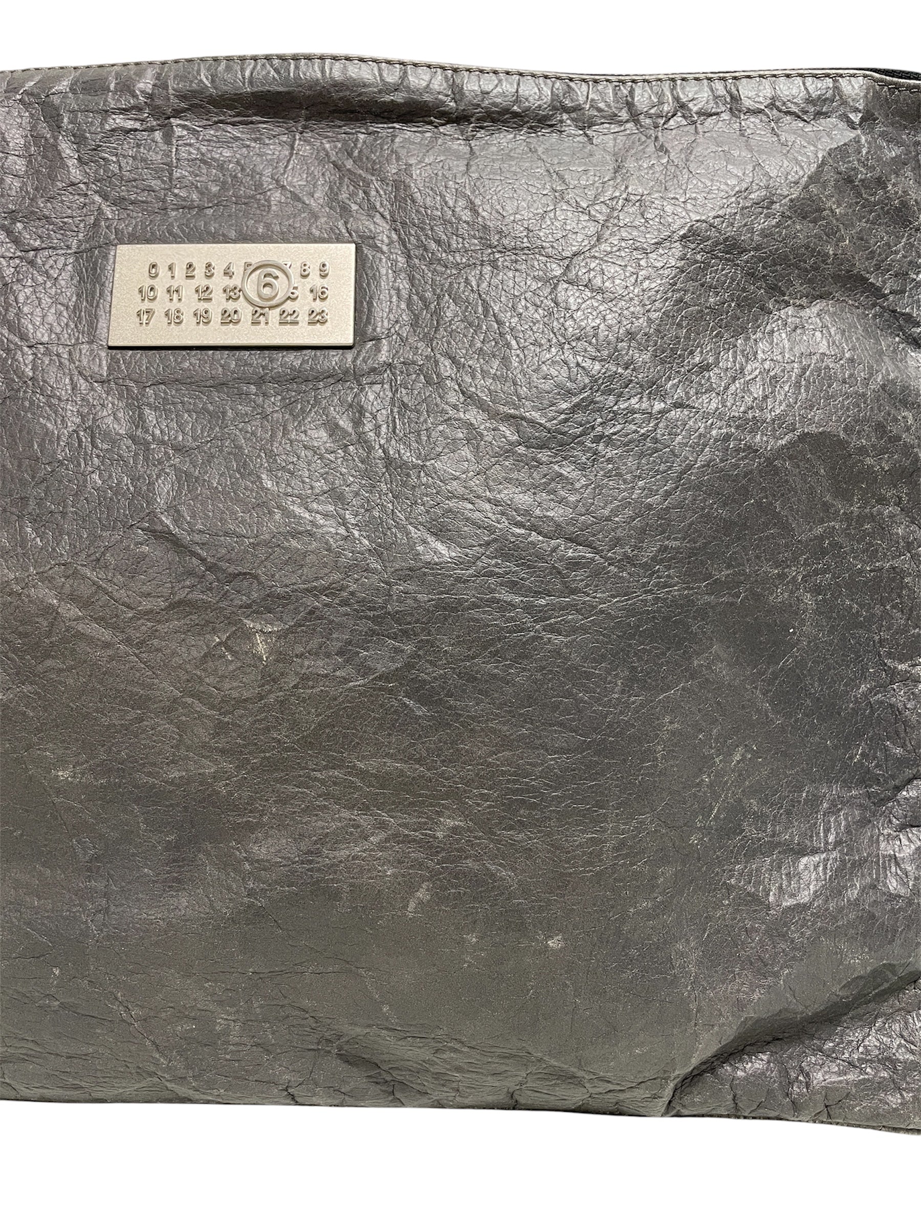 MM6/Bag/Leather/GRY/wrinkled, computer bag view 6