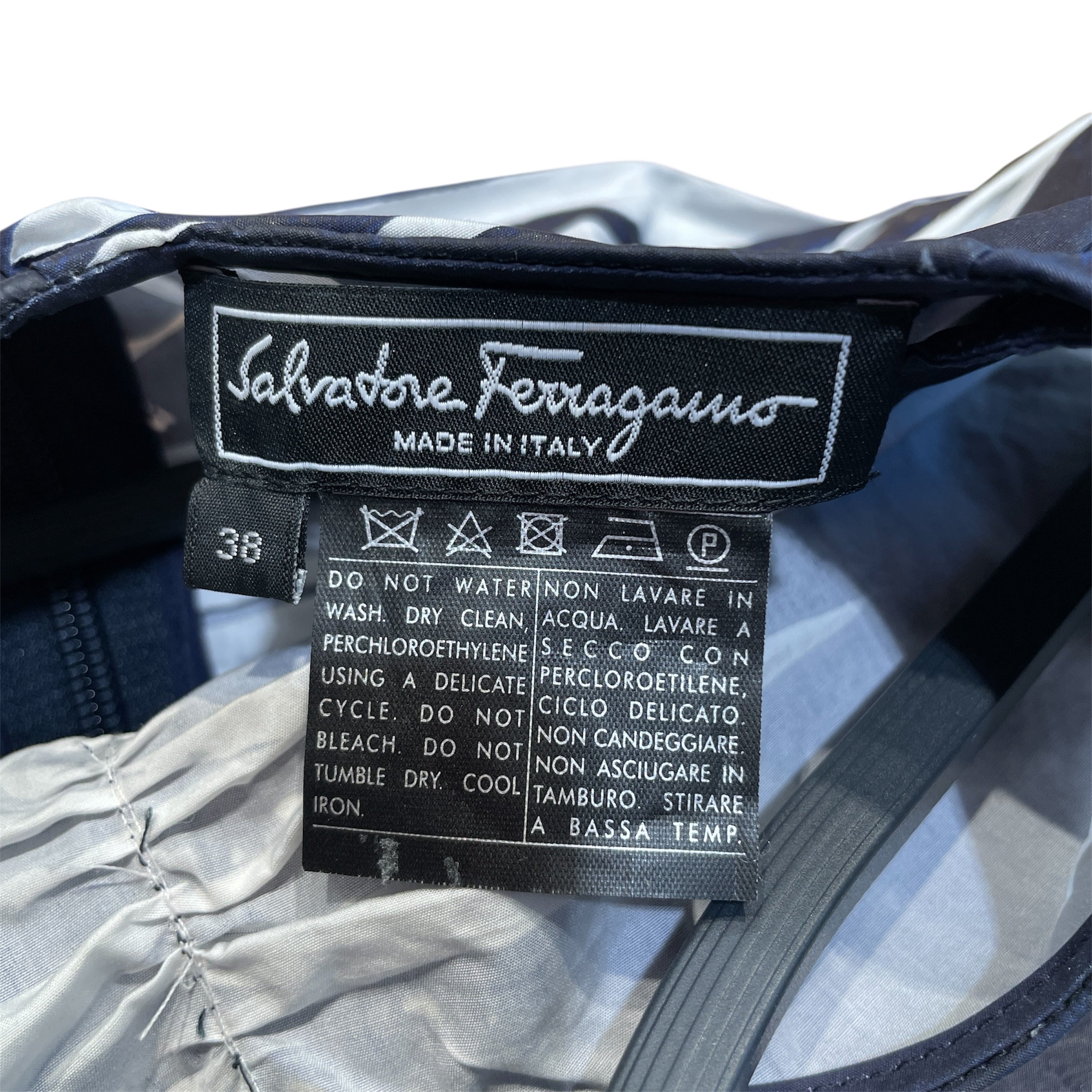 Salvatore Ferragamo/SL Dress/38/Stripe/Nylon/NVY/ view 3