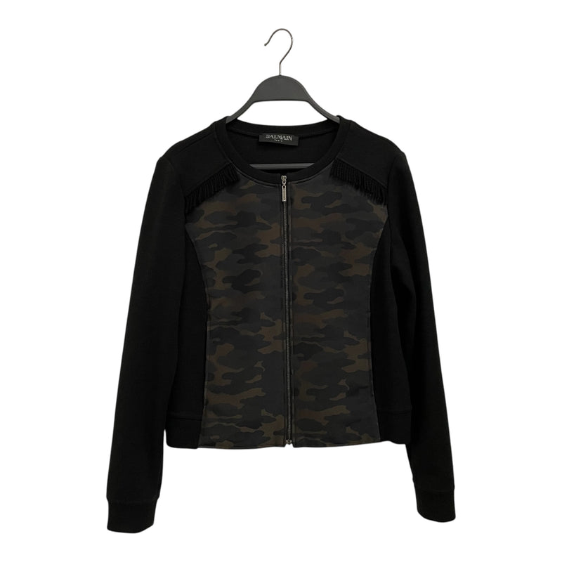 BALMAIN/Blouson/11/Camouflage/Polyester/BLK/FRINGE SHOULDER CAMO FRONT