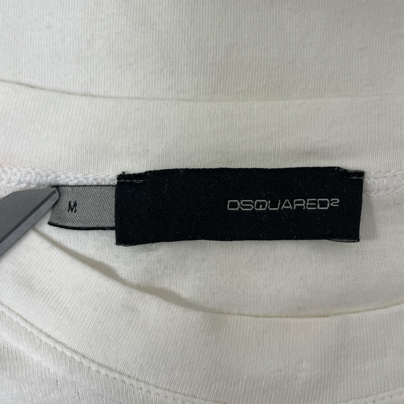 DSQUARED2/SL Cut & Sew/M/Graphic/Cotton/WHT/ADONIS