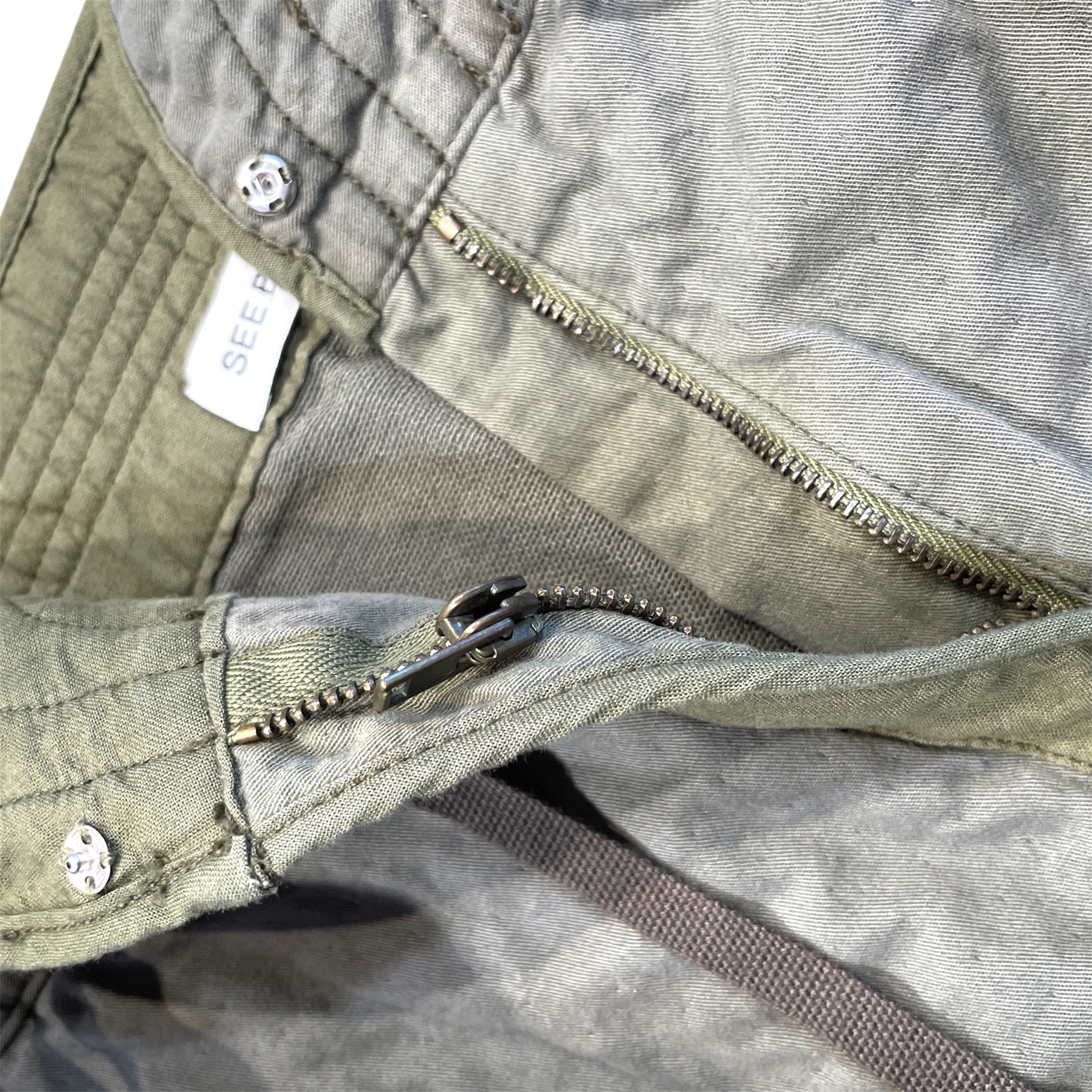 SEE BY CHLOE/Skirt/8/Cotton/GRN/Mini Length/Army Green Mini Tie Skirt view 3