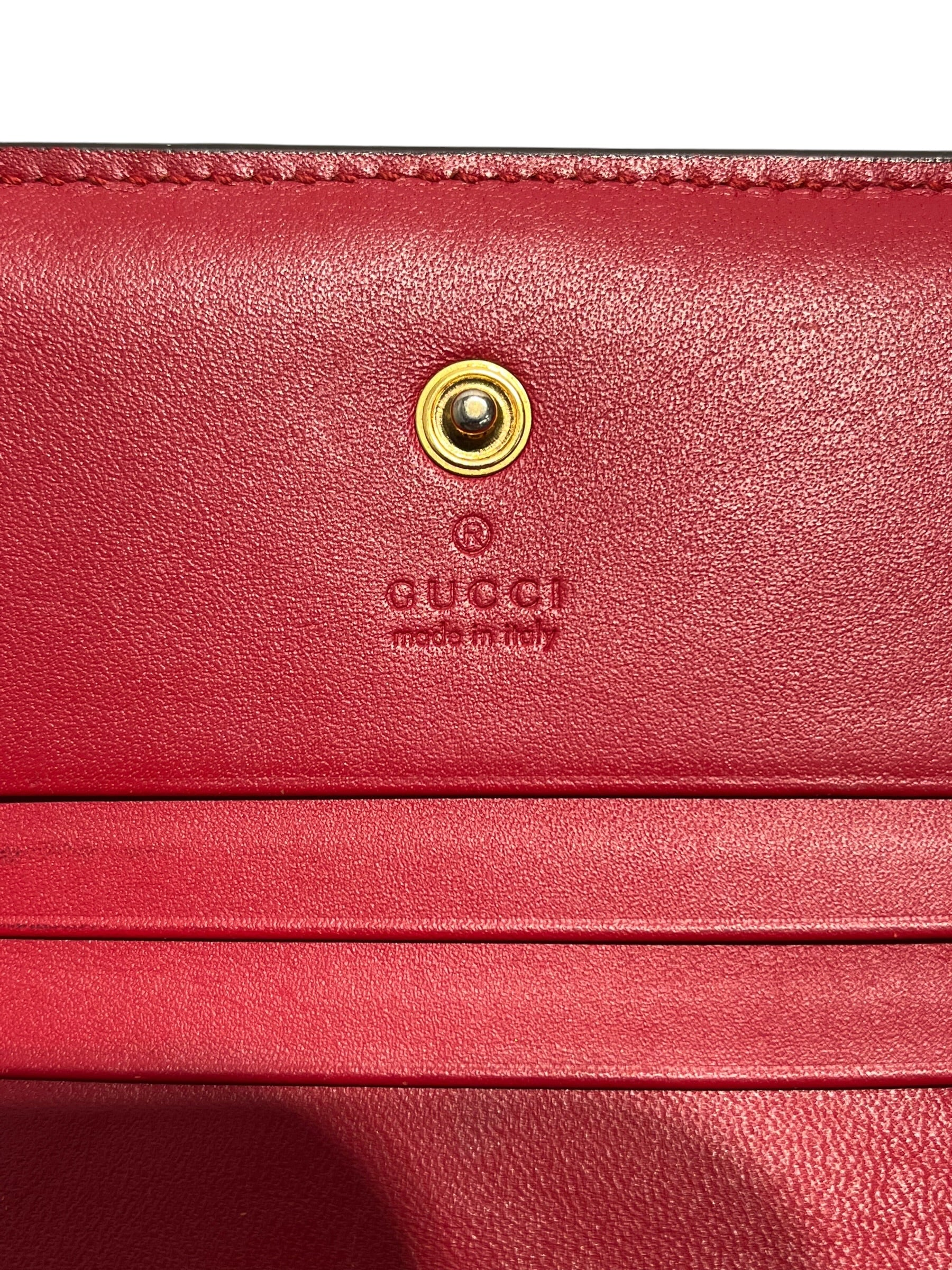 GUCCI/Bifold Wallet/All Over Print/Leather/KHK/Cherry Compact Wallet view 7