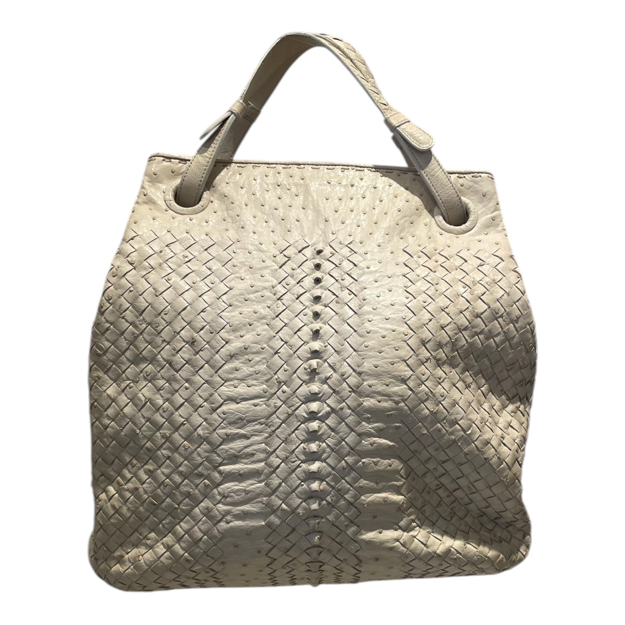 BOTTEGA VENETA/Tote Bag/Leather/IVR/Intrecciato Ostrich Lthr Tote view 2
