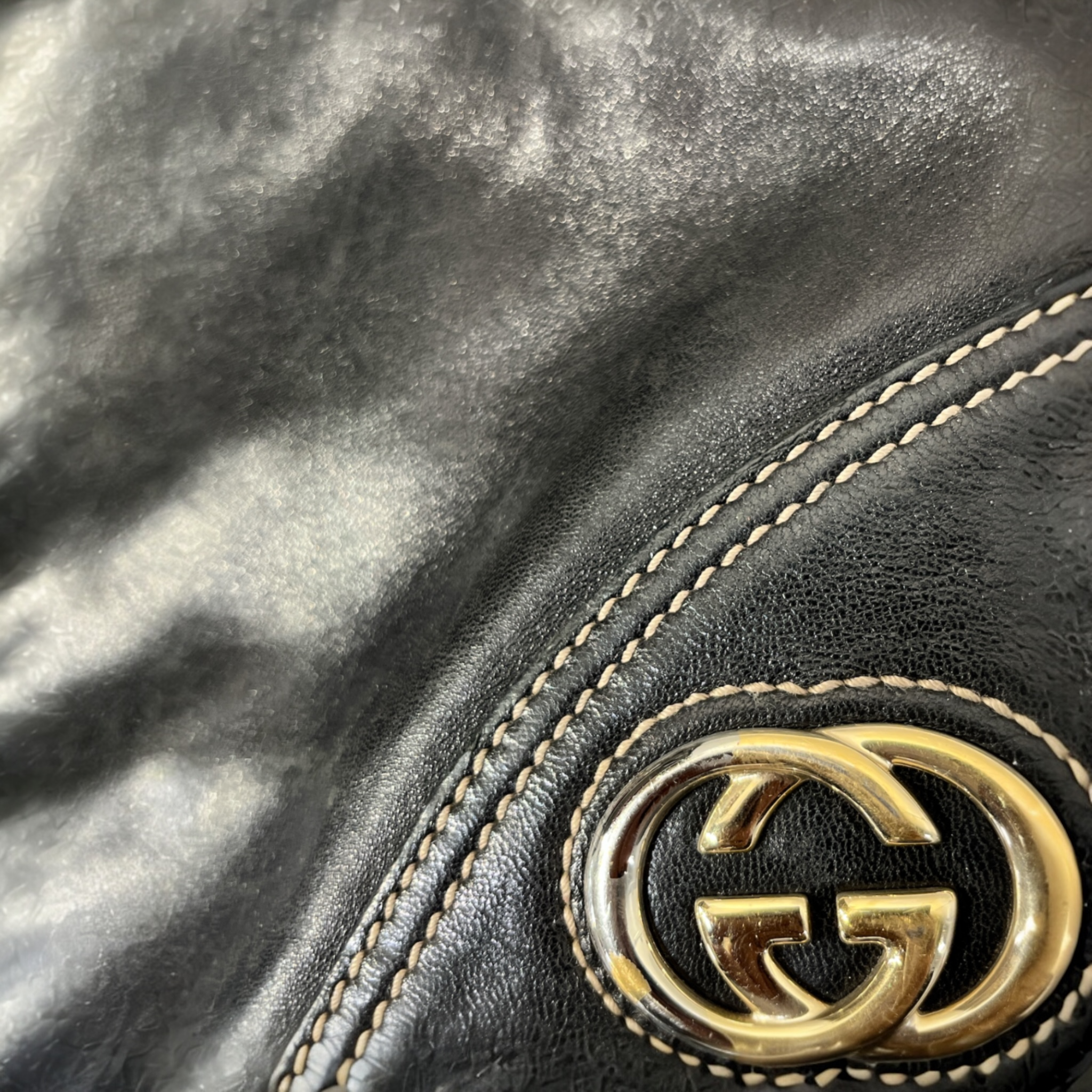 GUCCI/Cross Body Bag/Leather/BLK/HOBO RED WHITE GREEN INT. view 8