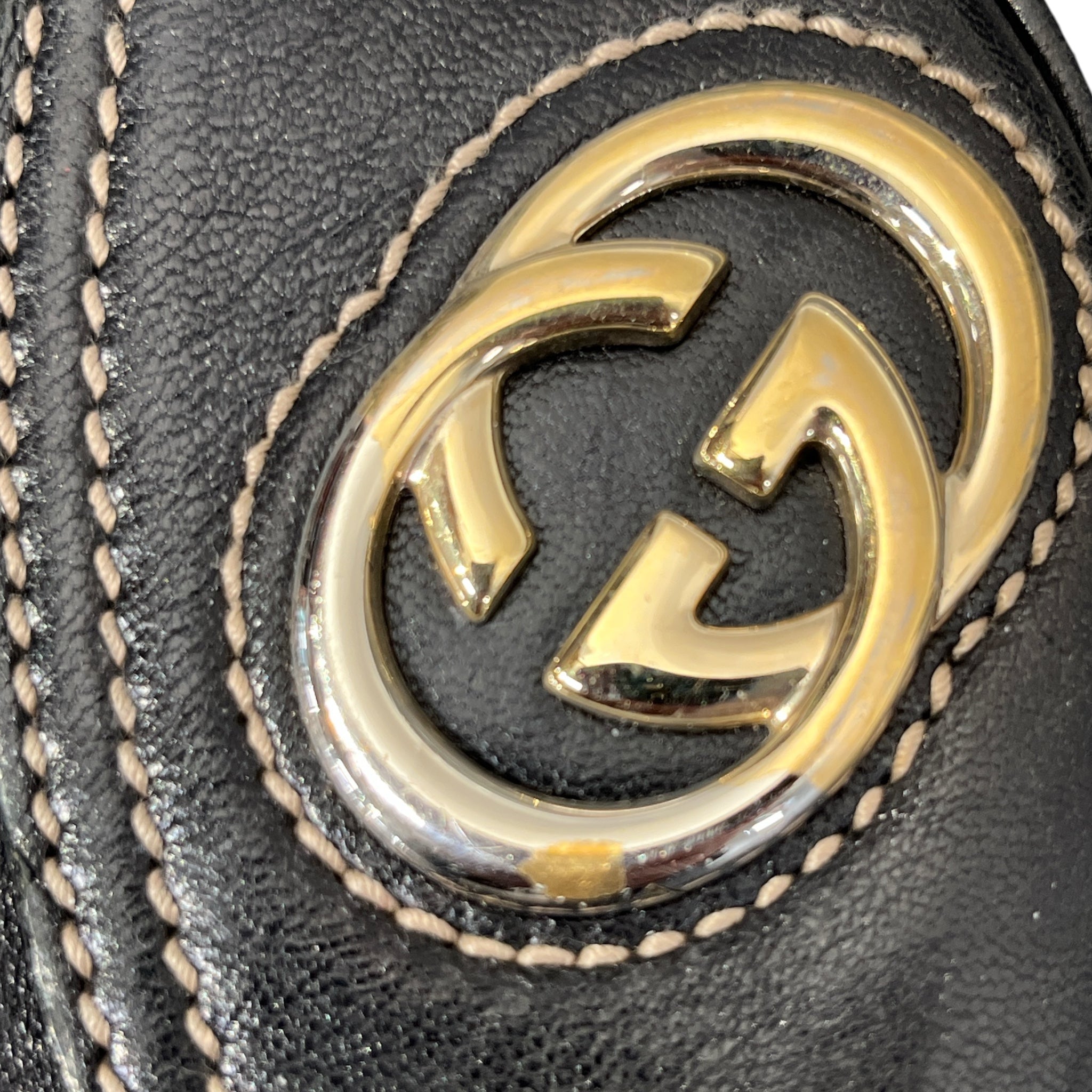 GUCCI/Cross Body Bag/Leather/BLK/HOBO RED WHITE GREEN INT. view 6
