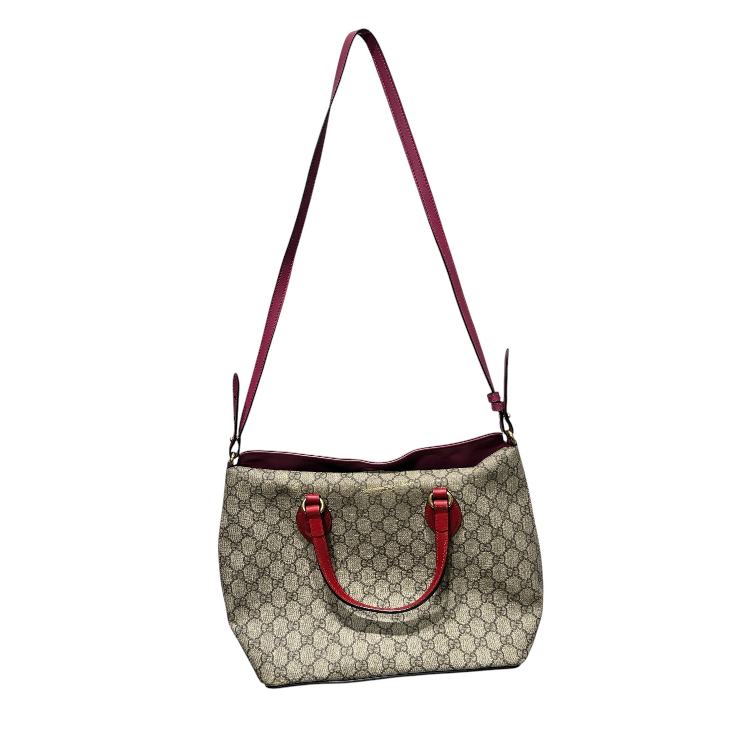 GUCCI/Tote Bag/BEG/PINK STRAP view 2