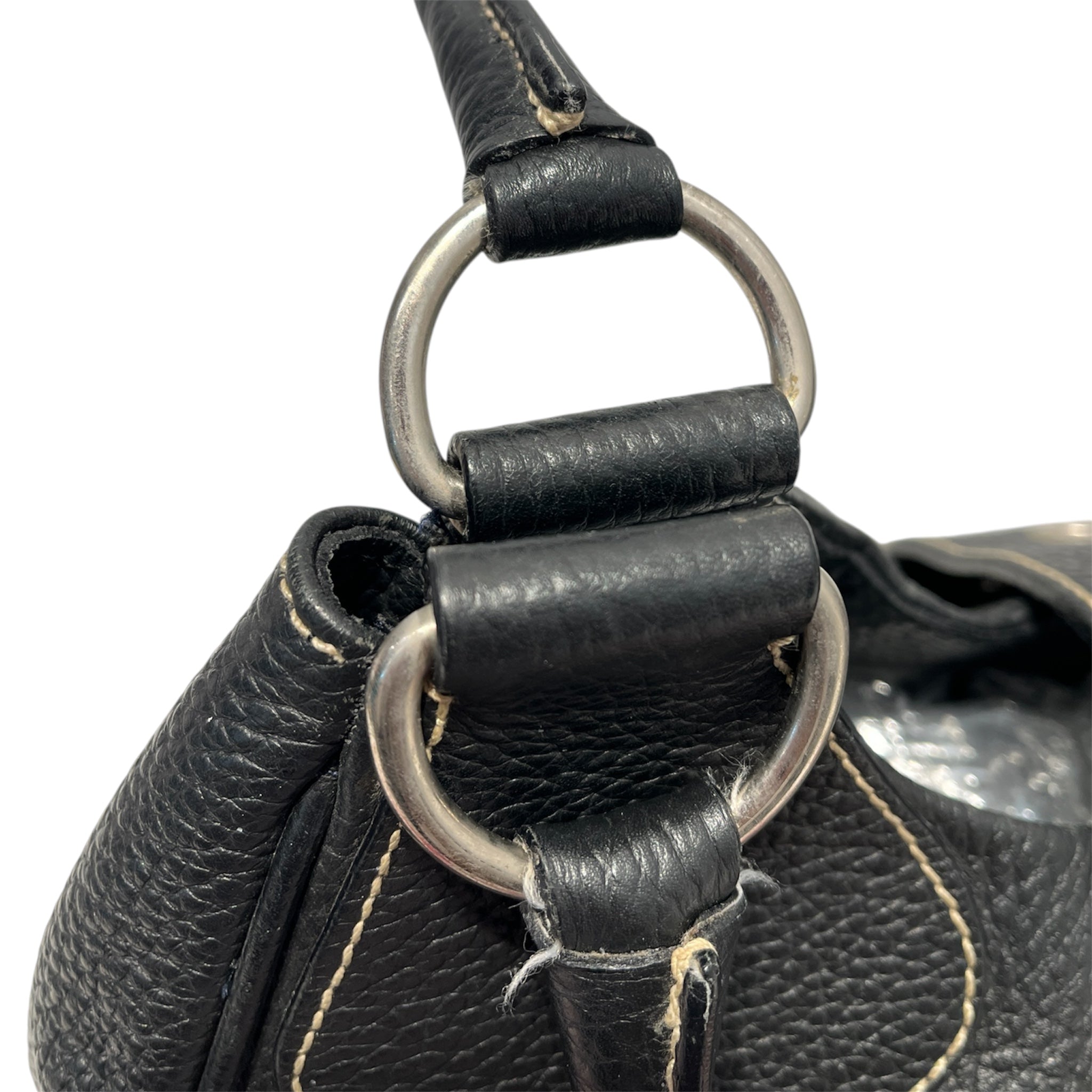 PRADA/Hand Bag/Leather/BLK/HALF MOON BUCKLE view 7