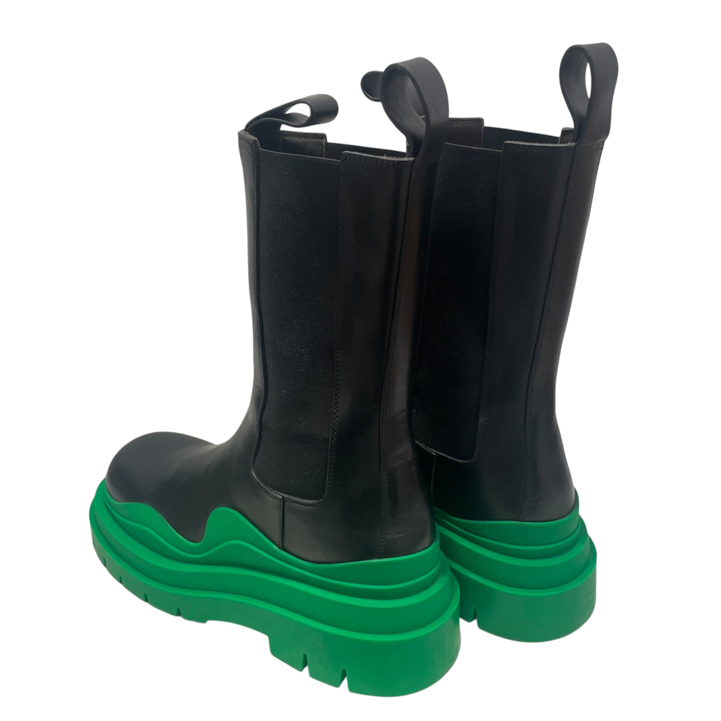 BOTTEGA VENETA/Boots/EU 39/Leather/BLK/8 Hole/bottega green boot view 2