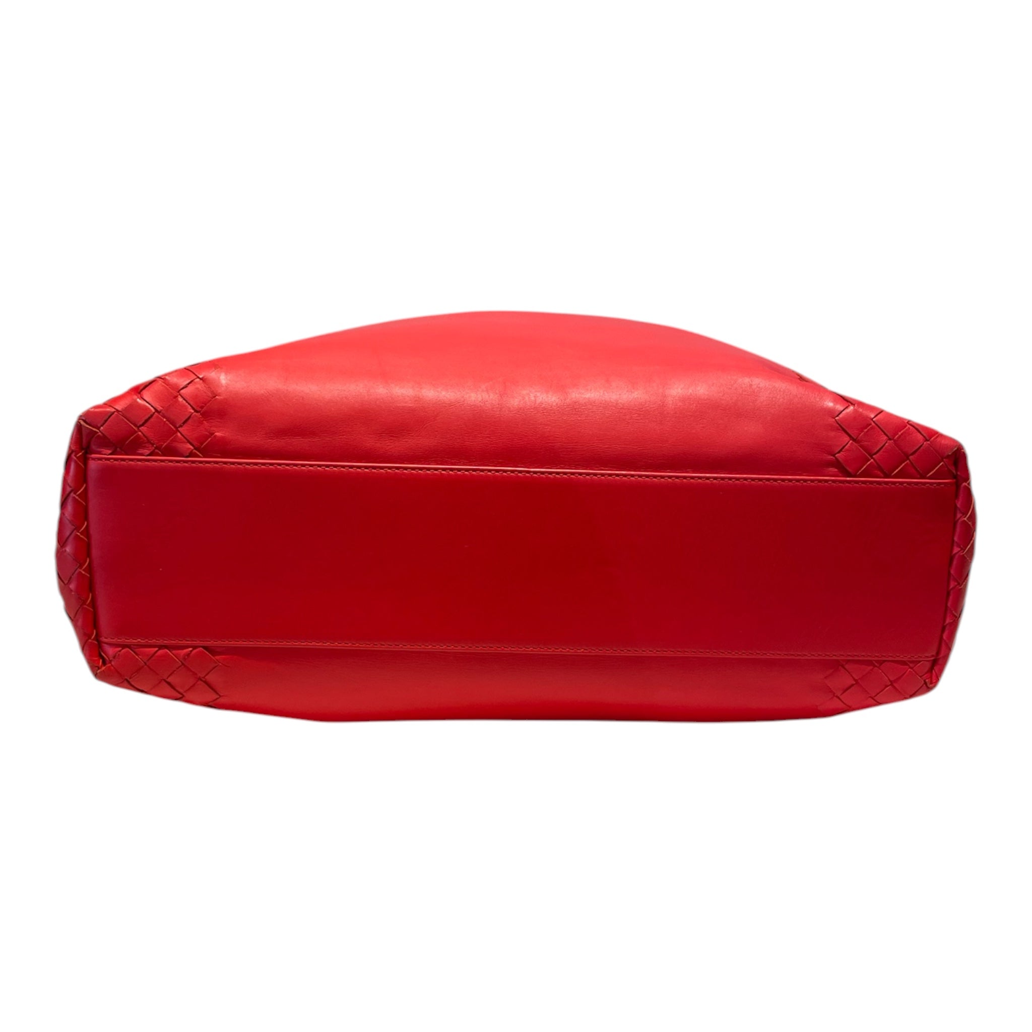 BOTTEGA VENETA/Tote Bag/Leather/RED/Intrecciato Panel Leather Tote view 3