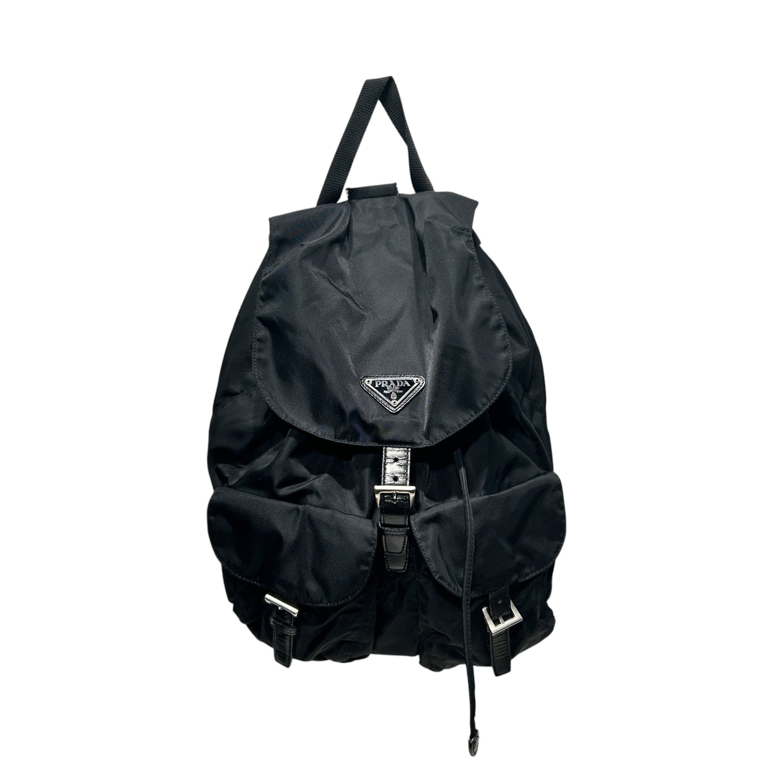 PRADA/Backpack/Nylon/BLK/LEATHER STRAPS view 1