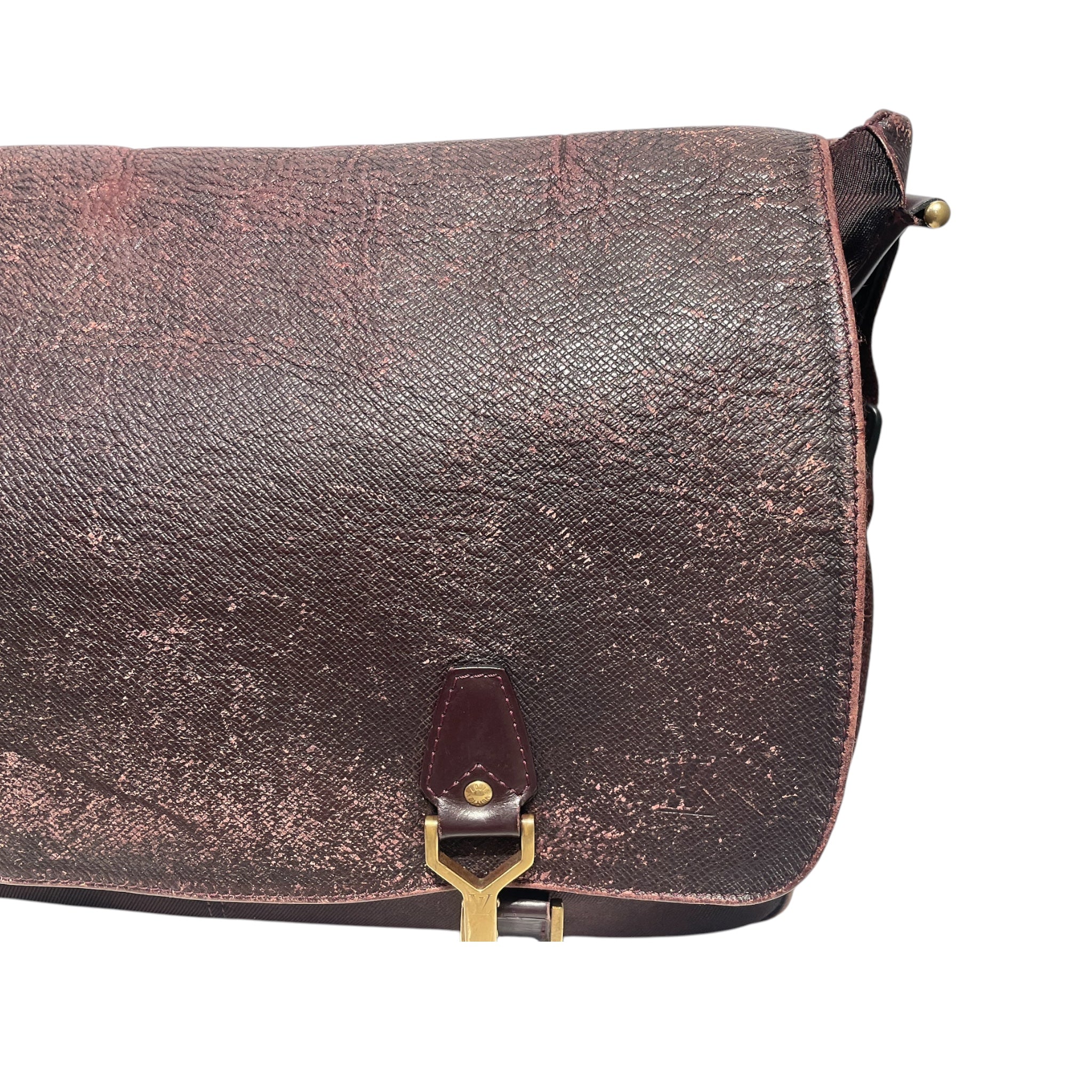 LOUIS VUITTON/Cross Body Bag/Leather/BRD/Louis Vuitton Delsu Taiga view 6