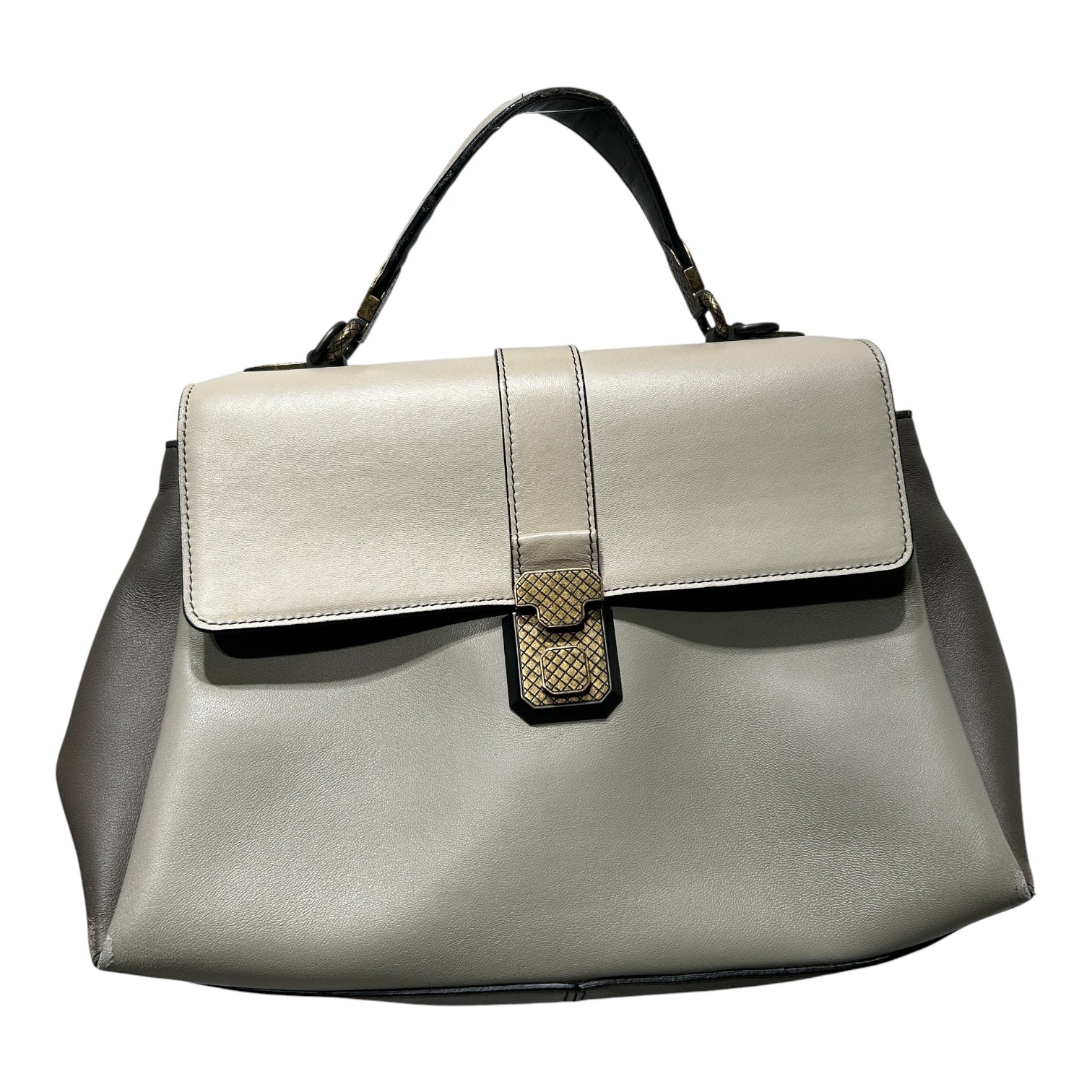 BOTTEGA VENETA/Cross Body Bag/Leather/GRY/PIAZZA BAG view 1