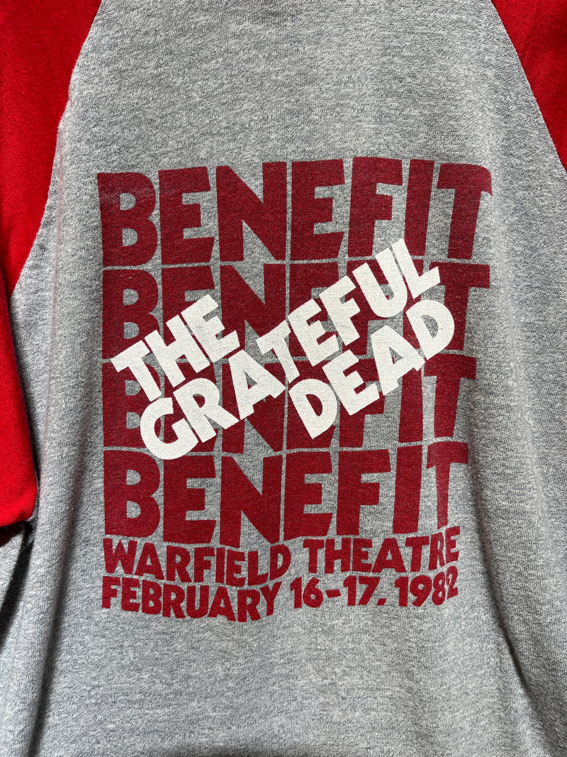 GRATEFUL DEAD/LS T-Shirt/XL/Cotton/GRY/1982 benefit