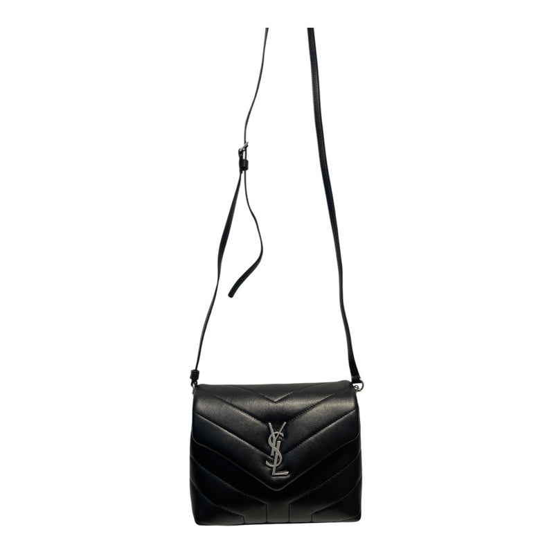 YVES SAINT LAURENT/Cross Body Bag/OS/Leather/BLK/QUILTED SLV LOGO