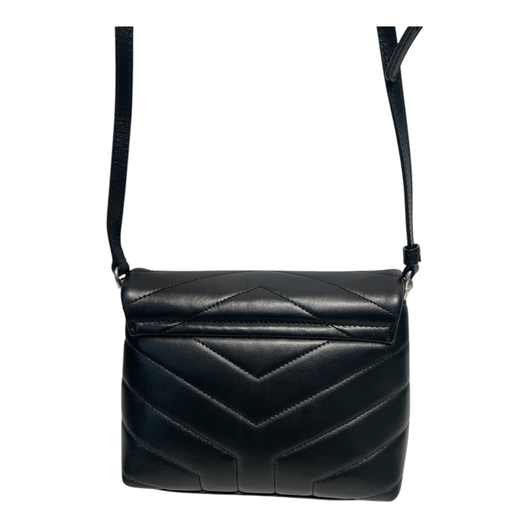 YVES SAINT LAURENT/Cross Body Bag/OS/Leather/BLK/QUILTED SLV LOGO view 2