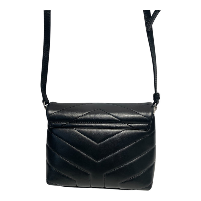 YVES SAINT LAURENT/Cross Body Bag/OS/Leather/BLK/QUILTED SLV LOGO