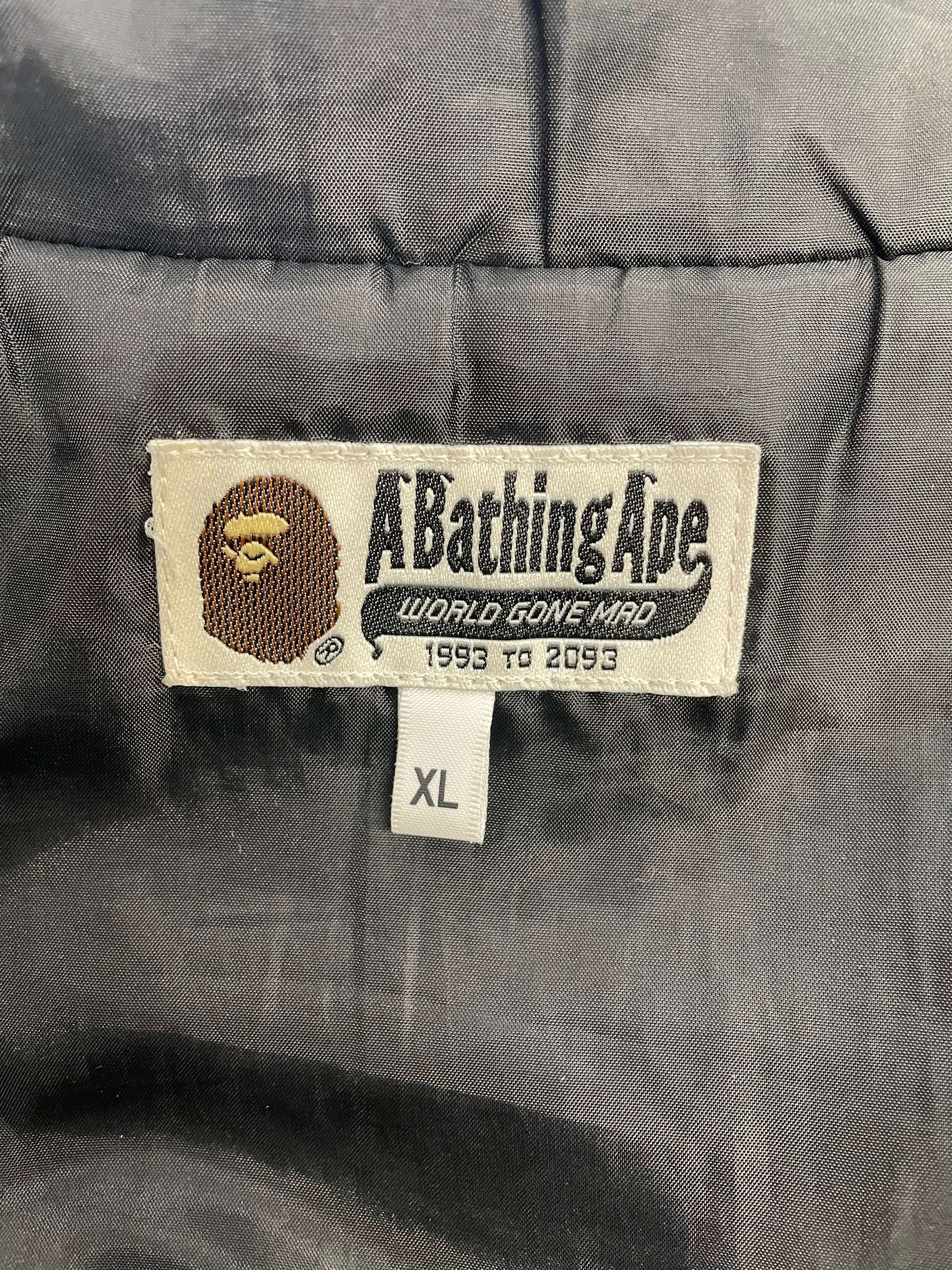 A BATHING APE/Jacket/XL/Nylon/BLK/verticle front logo view 3