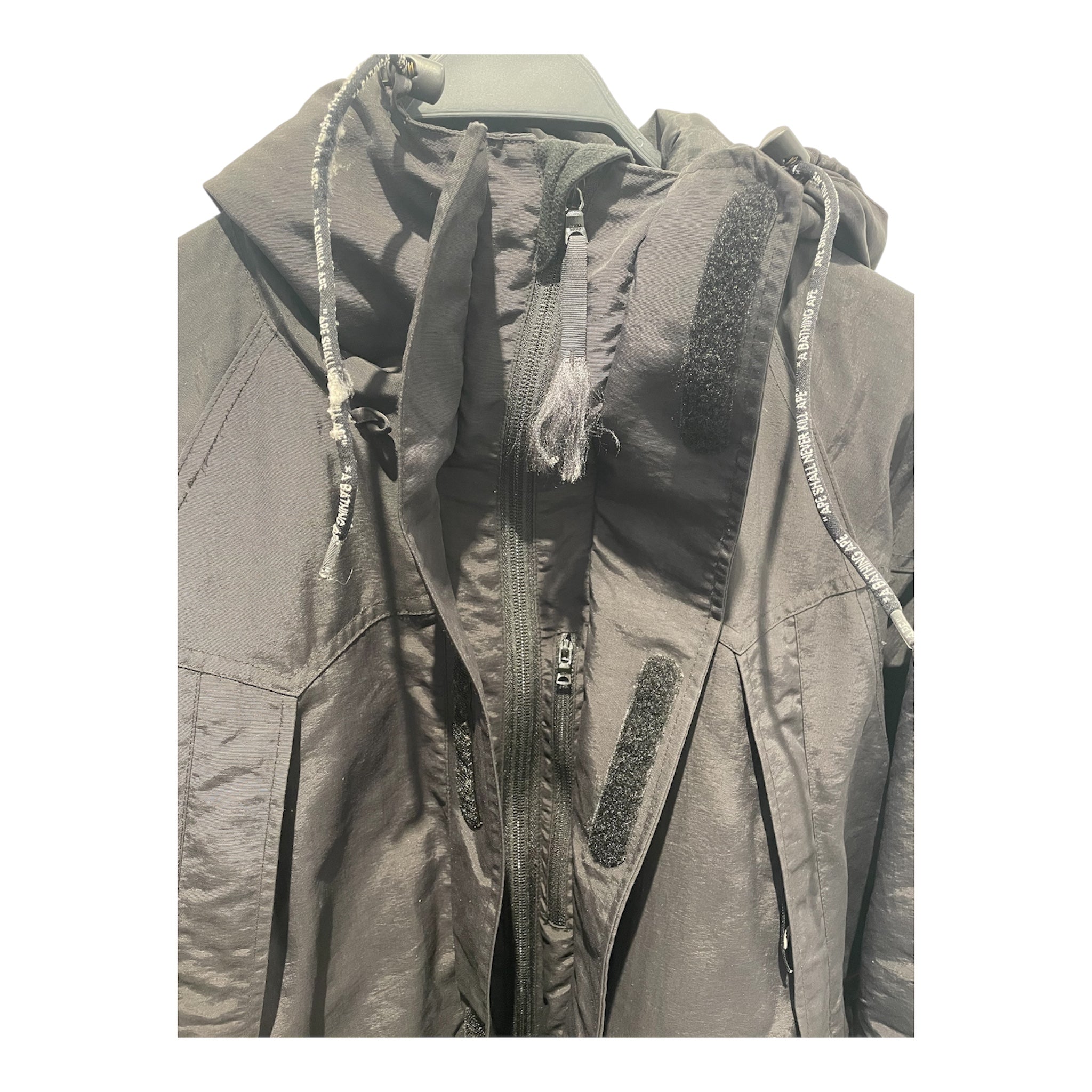 A BATHING APE/Jacket/XL/Nylon/BLK/verticle front logo view 6