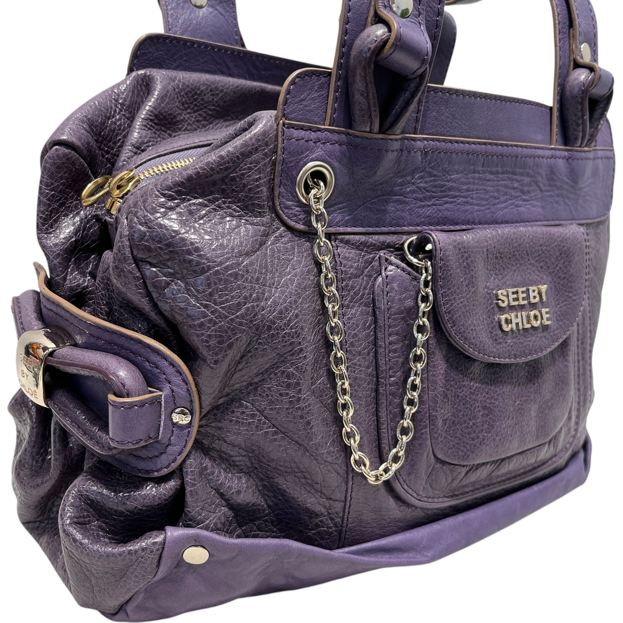 SEE BY CHLOE/Hand Bag/PPL/silver hardware little pouch view 6