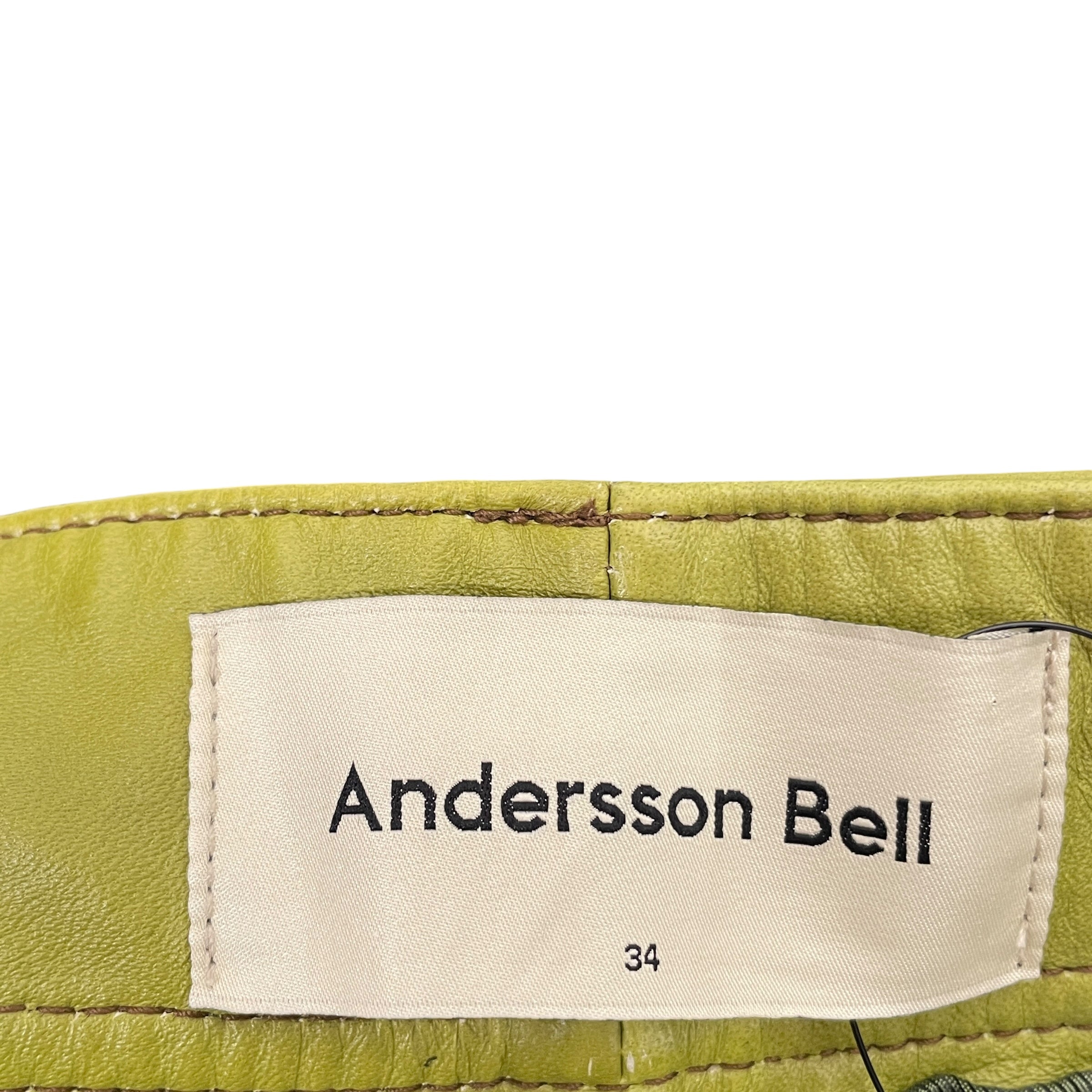 Andersson Bell/Long Skirt/34/Leather/GRN/LEG OPENING view 3
