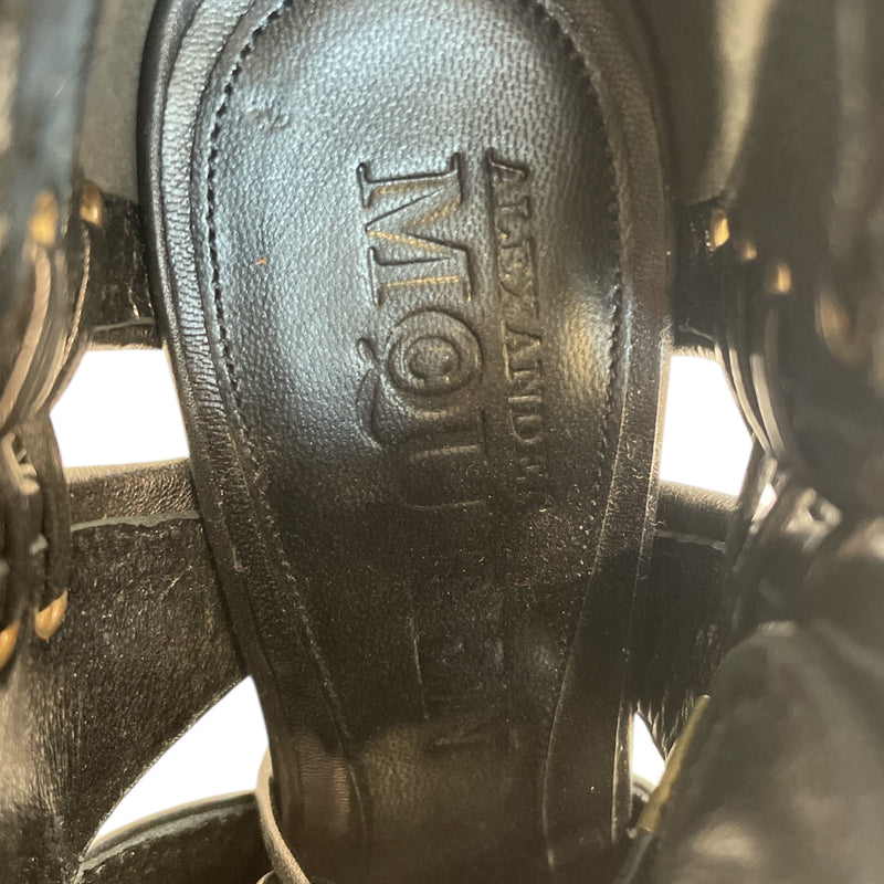 Alexander McQueen/Heels/US 6.5/Leather/BLK/Open-Toe/