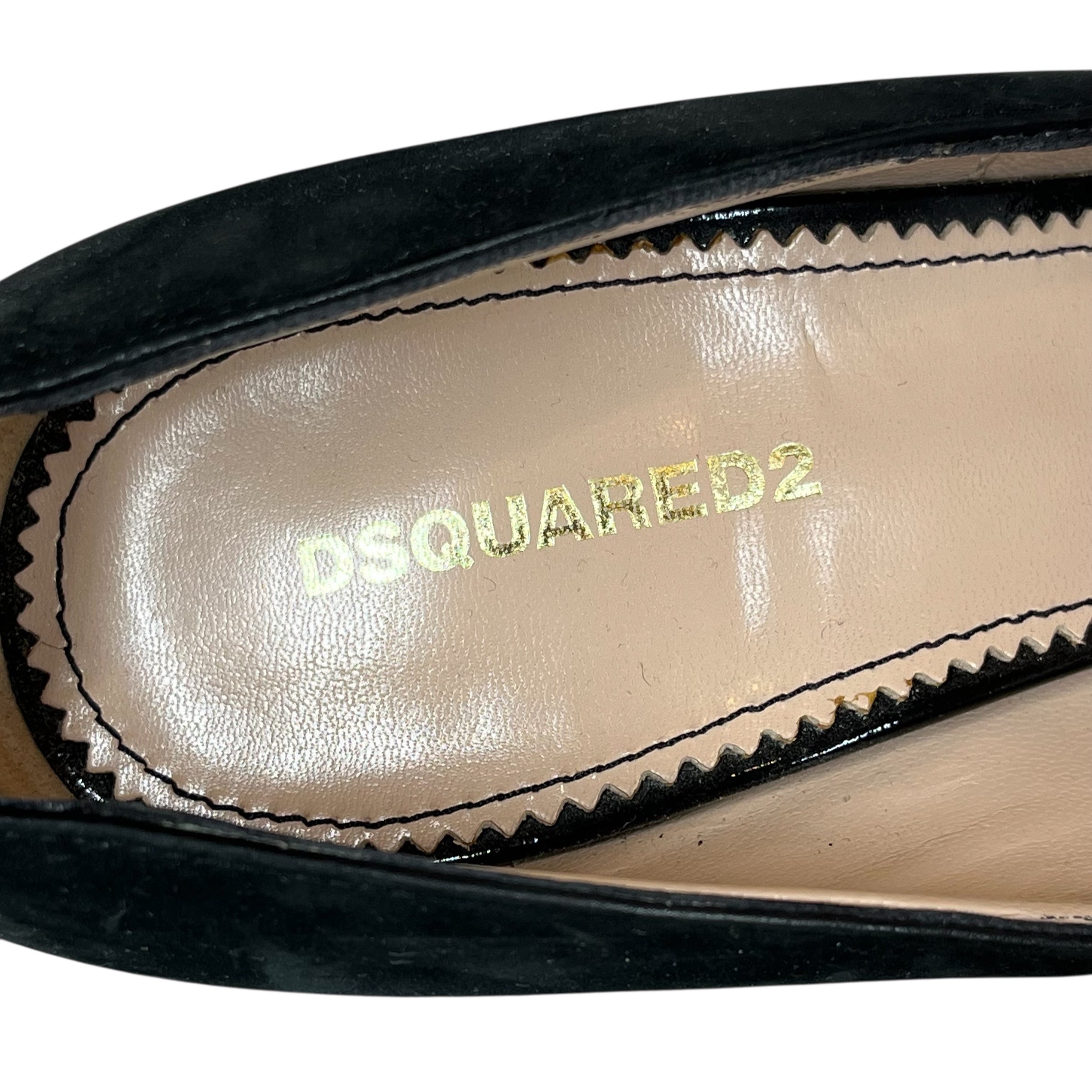 DSQUARED2/Heels/EU 37/Suede/BLK/PEBBLE RIBBON view 3