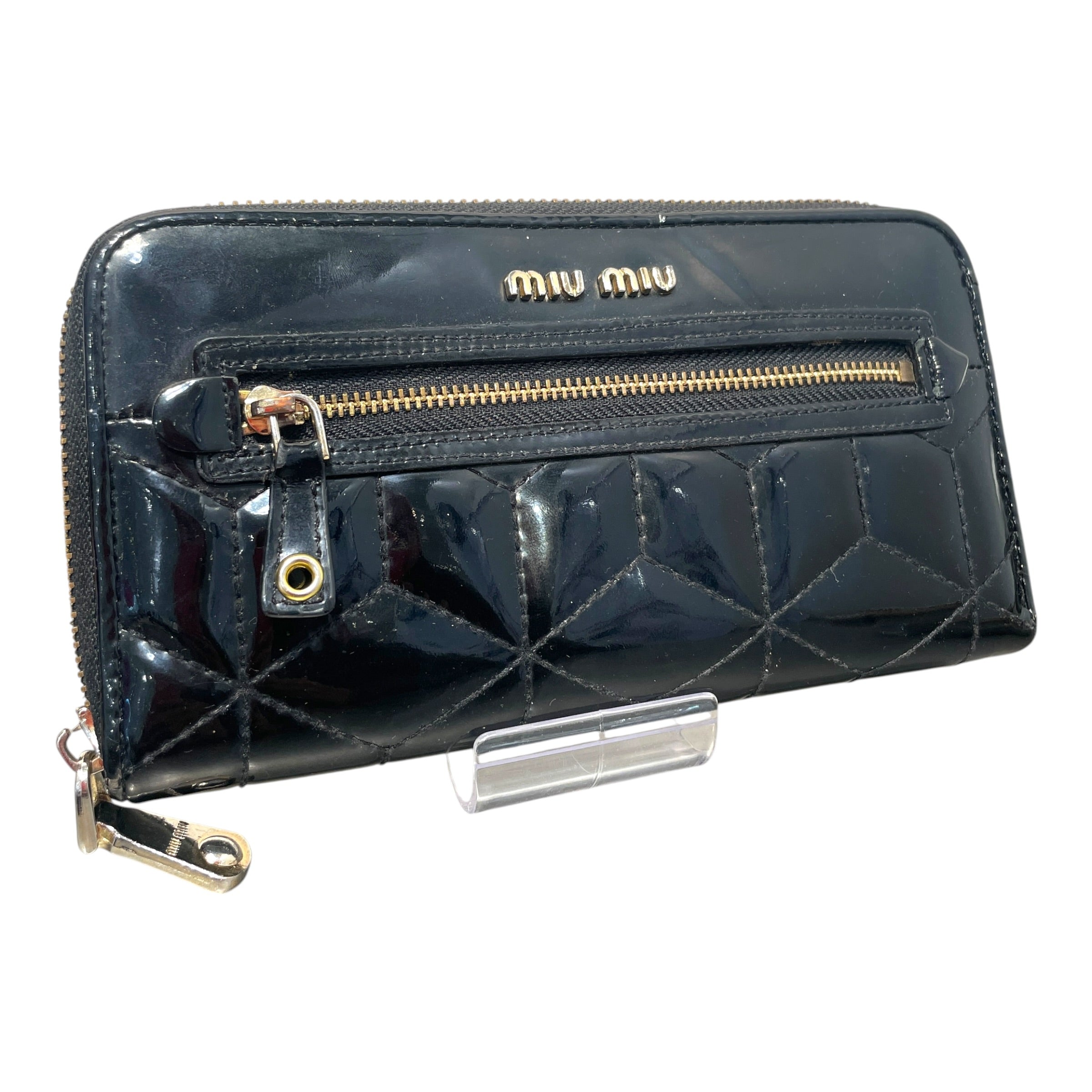 MIU MIU/Wallet/Leather/BLK/L's/Pattent Leather Wallet view 1