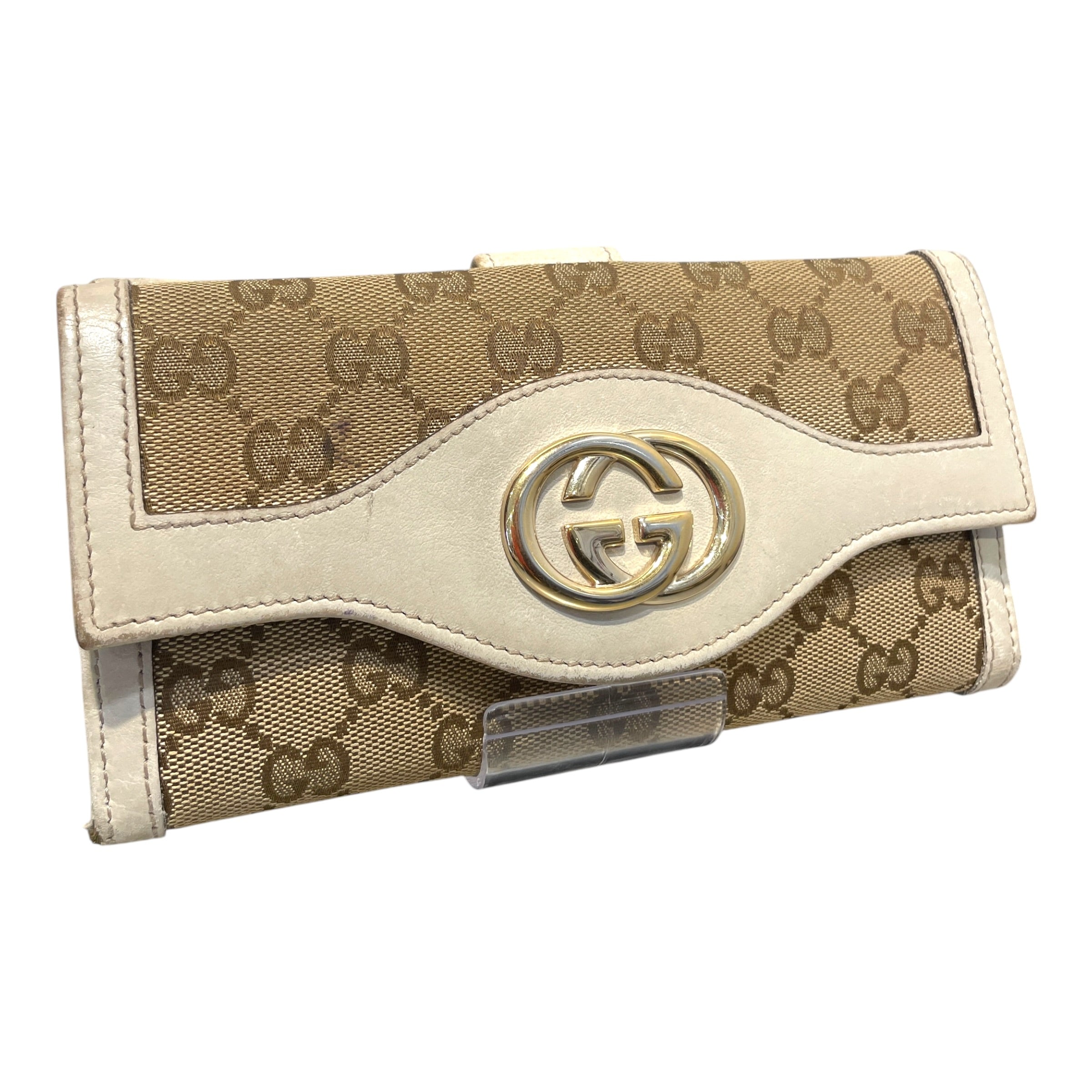 GUCCI/Wallet/Monogram/Leather/BRW/L's/Gucci Mongram Wallet view 1
