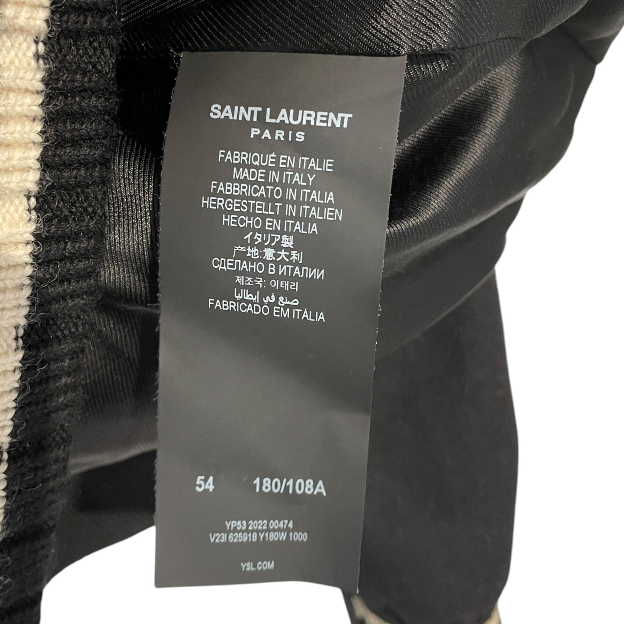 SAINT LAURENT/Baseball Jkt/54/Wool/BLK/WHITE STRIPE view 4