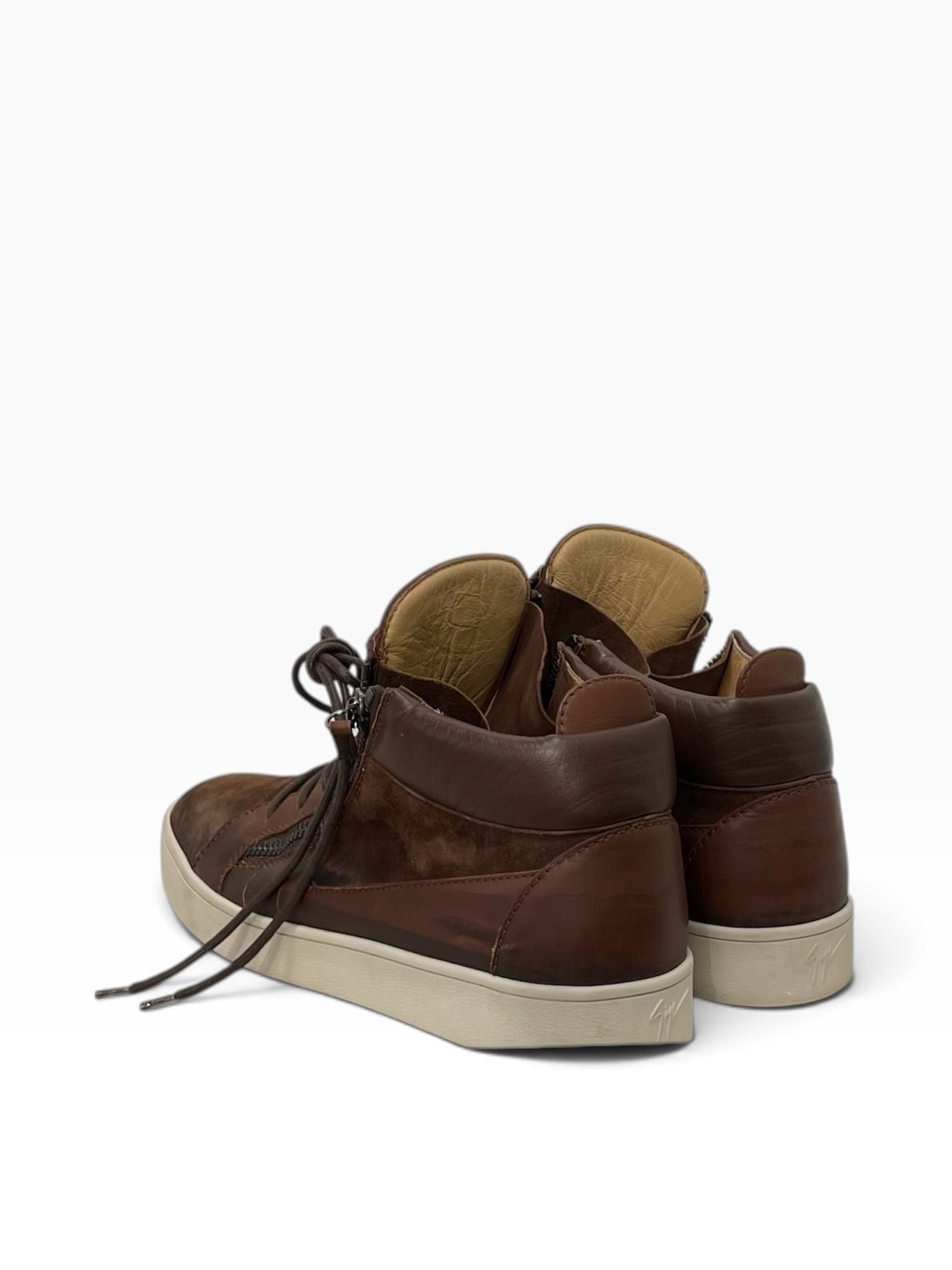 Giuseppe Zanotti/Hi-Sneakers/US 11/Leather/BRW/KRISS SHOES view 2